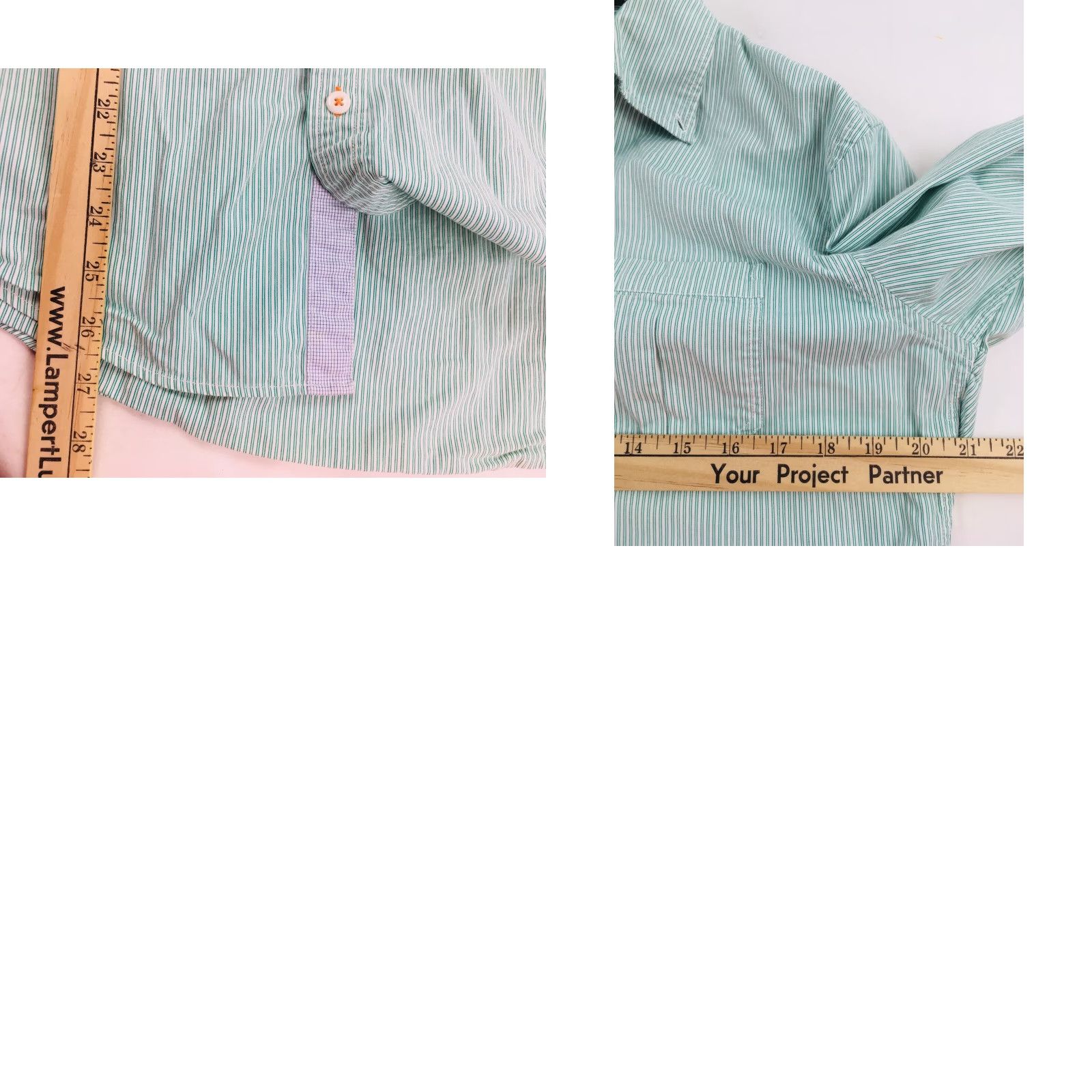American Eagle Outfitters American Eagle Outfitters Shirt Men M Green White Striped Button Down Size US M / EU 48-50 / 2 - 8 Thumbnail