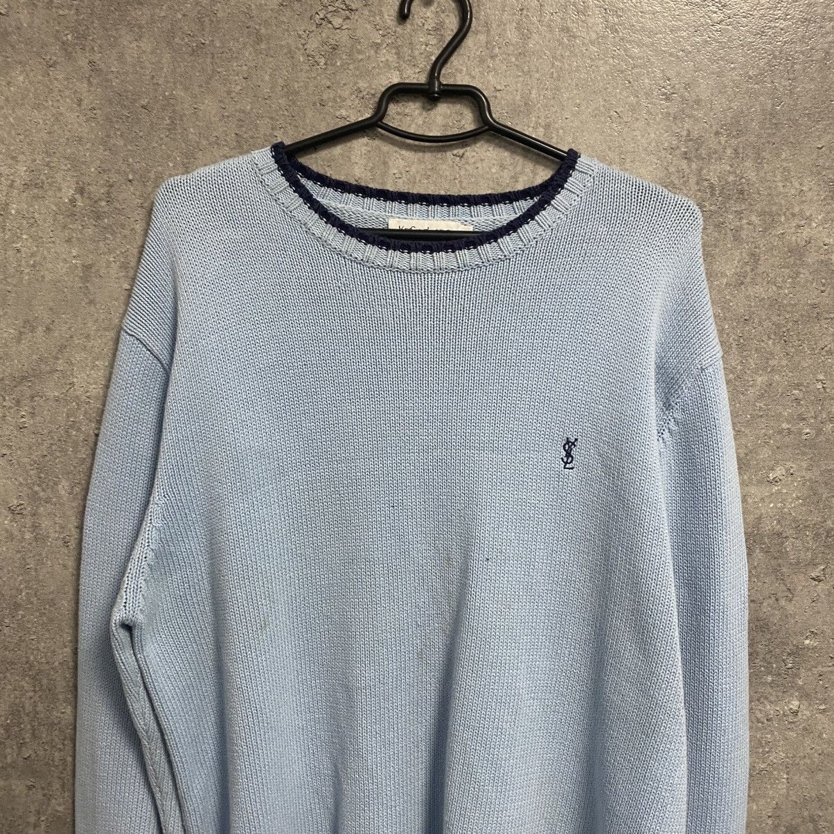 Yves Saint Laurent Blue YSL Sweater Knit Yves Saint Laurent Sweater Old Money Size US L / EU 52-54 / 3 - 2 Thumbnail