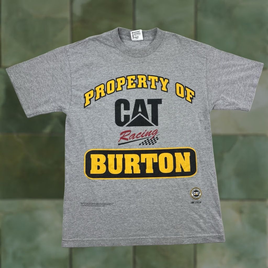 Vintage VINTAGE Racing Champions Cat Racing T Shirt Adult Medium Gray Cotton Crew Neck Graphic Print 90s Nascar Property Of Burton Mens Size US M / EU 48-50 / 2 - 1 Thumbnail