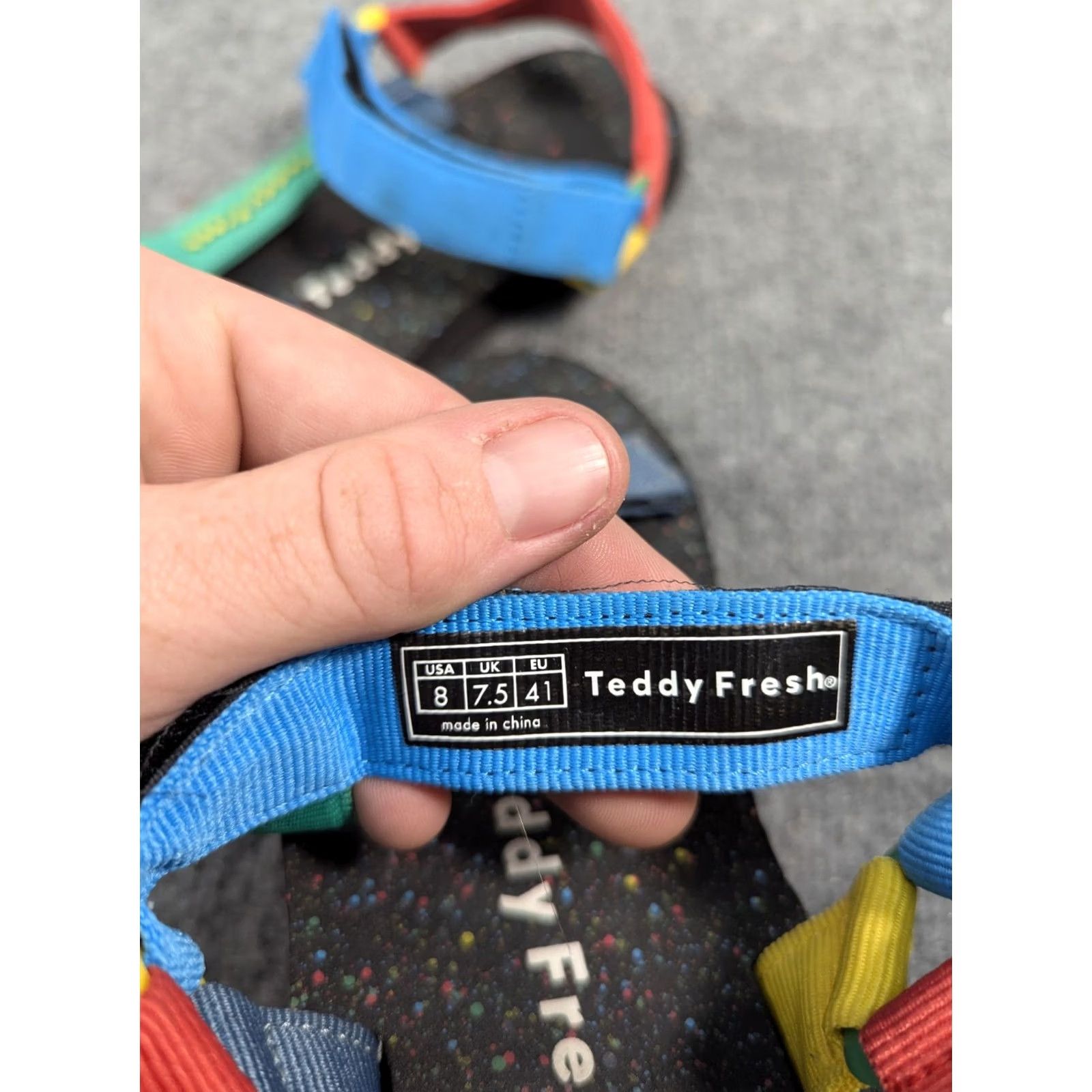 Teddy Fresh Combat Sandals Men Size 8 Multicolor Strap Slip-On Size ONE SIZE - 6 Thumbnail