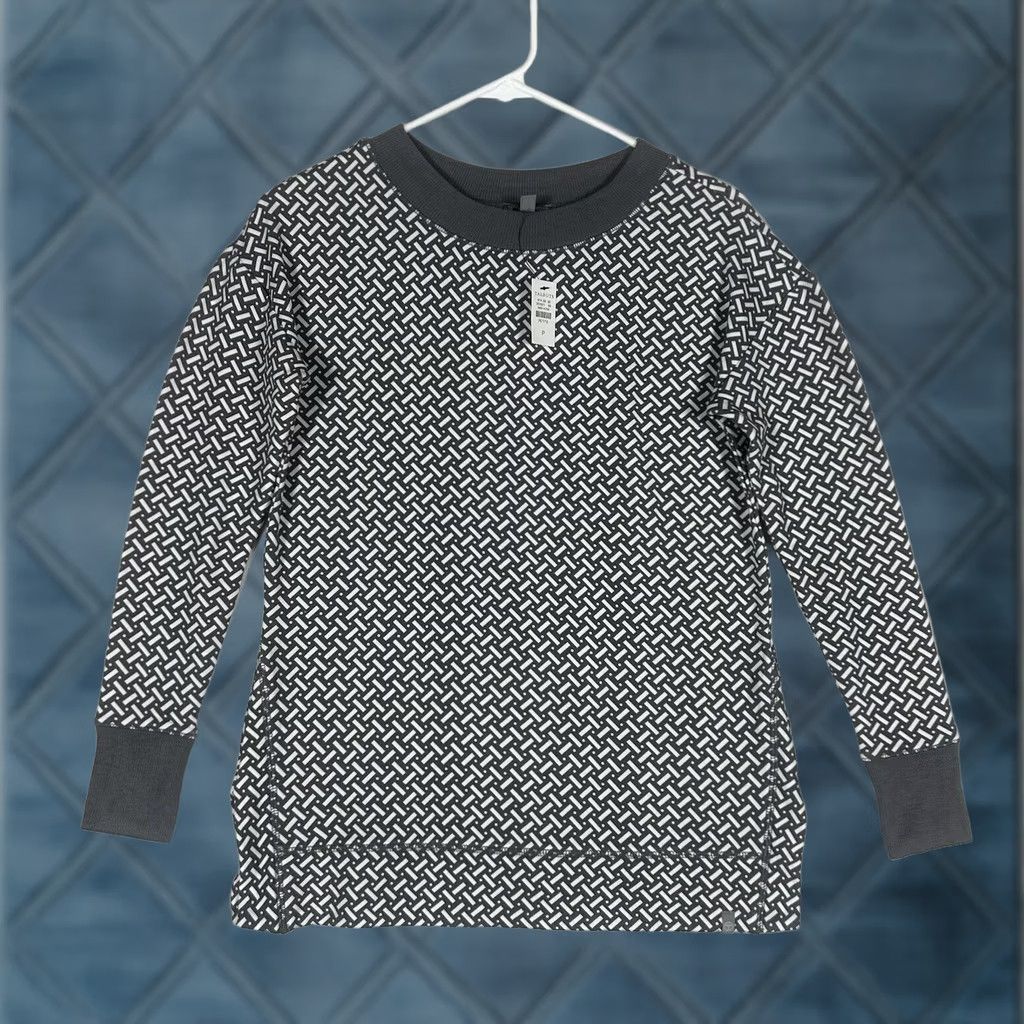 Talbots T by Talbots Sweater Womens PP Gray Crew Neck Long Sleeve Geometric Knit Top Size XXS / US 00 / IT 34 - 1 Thumbnail