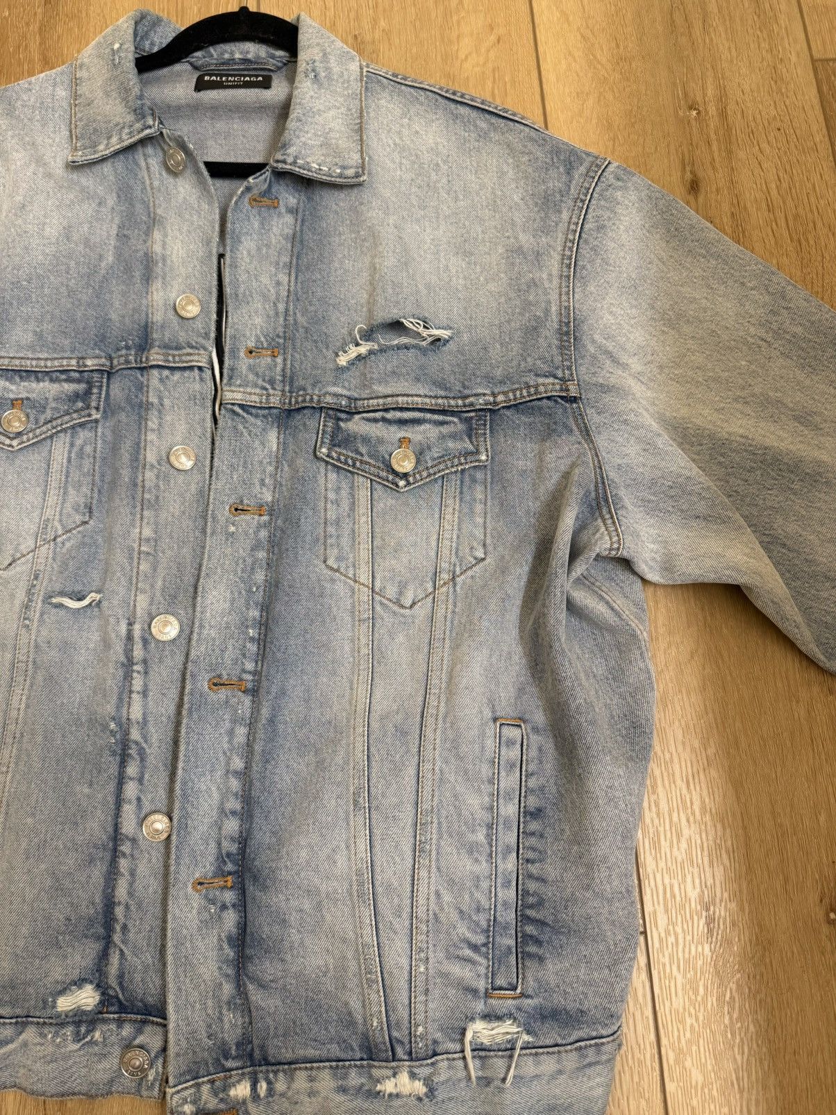 Balenciaga Balenciaga Denim Jacket Size US XL / EU 56 / 4 - 9 Thumbnail