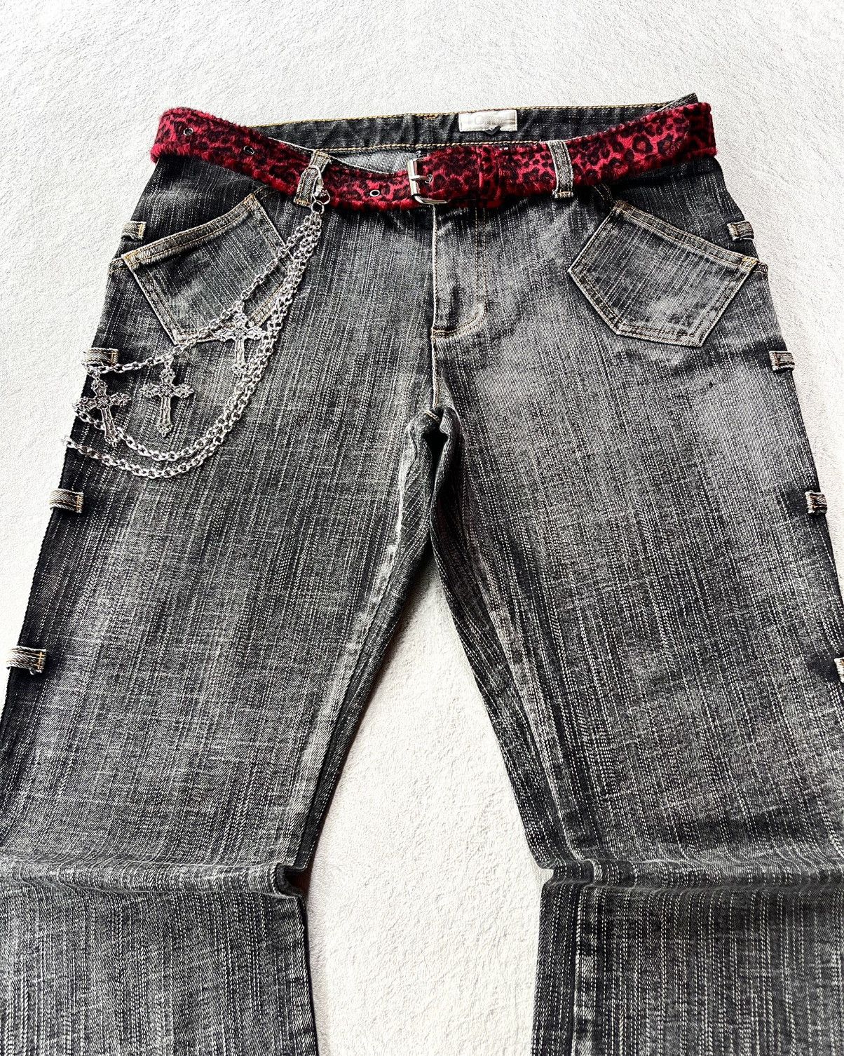 Japanese Brand Otto Black Flare Jean Size US 31 - 2 Thumbnail