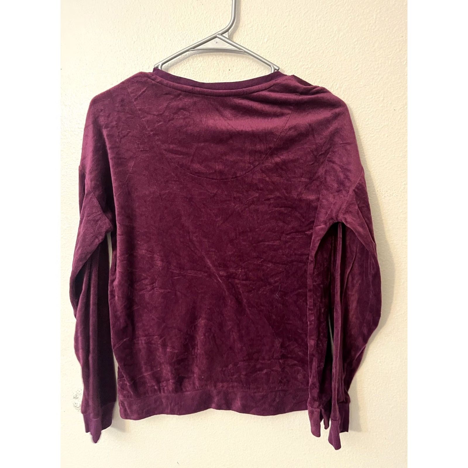 Nautica Nautica Shirt Women S Purple Velour Long Sleeve Henley Lounge Cozy Top Size S / US 4 / IT 40 - 3 Thumbnail