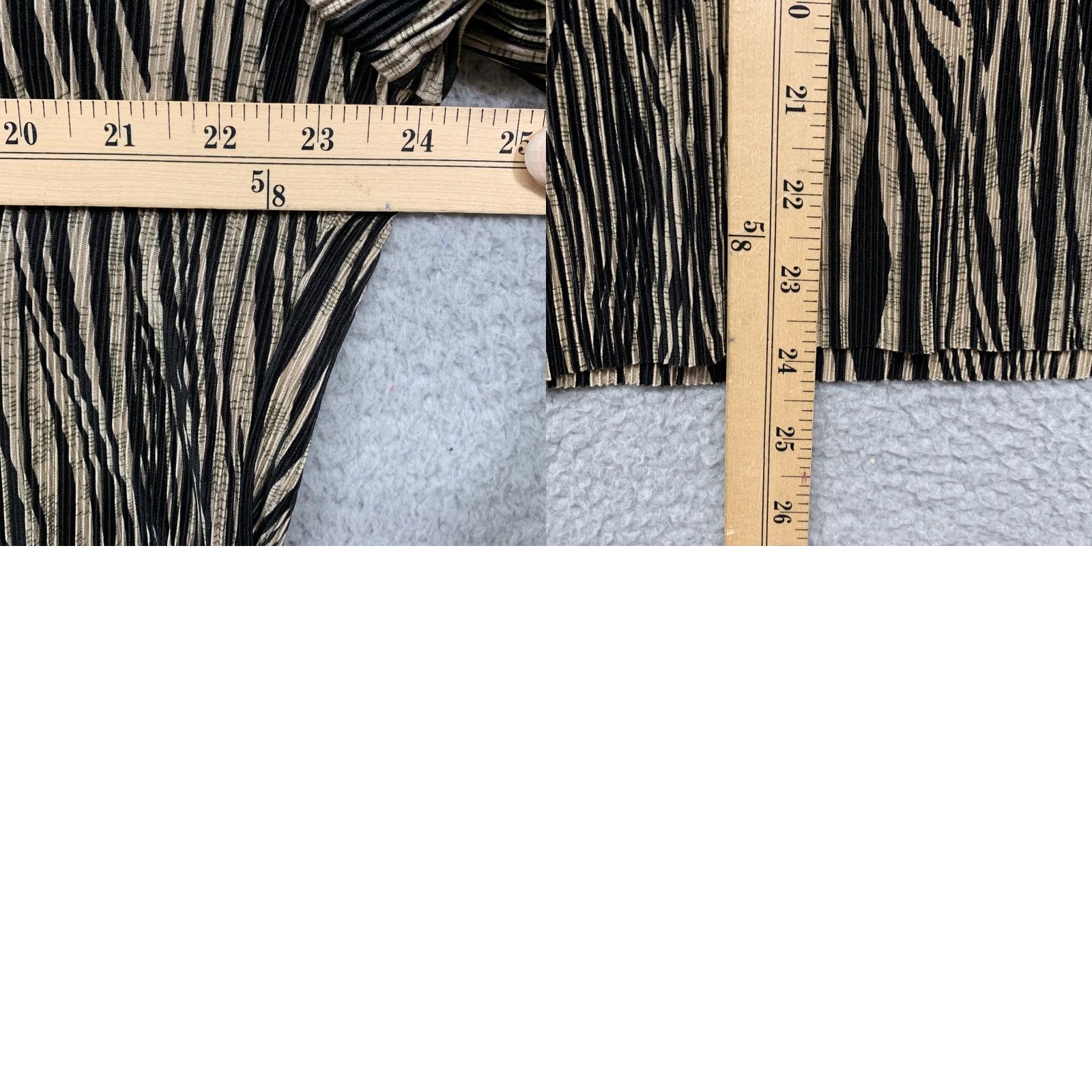Lee KATHIE LEE Pullover Top Woman's XL Black Tan Textured Soft Stretch Short Sleeve Size XL / US 12-14 / IT 48-50 - 8 Thumbnail