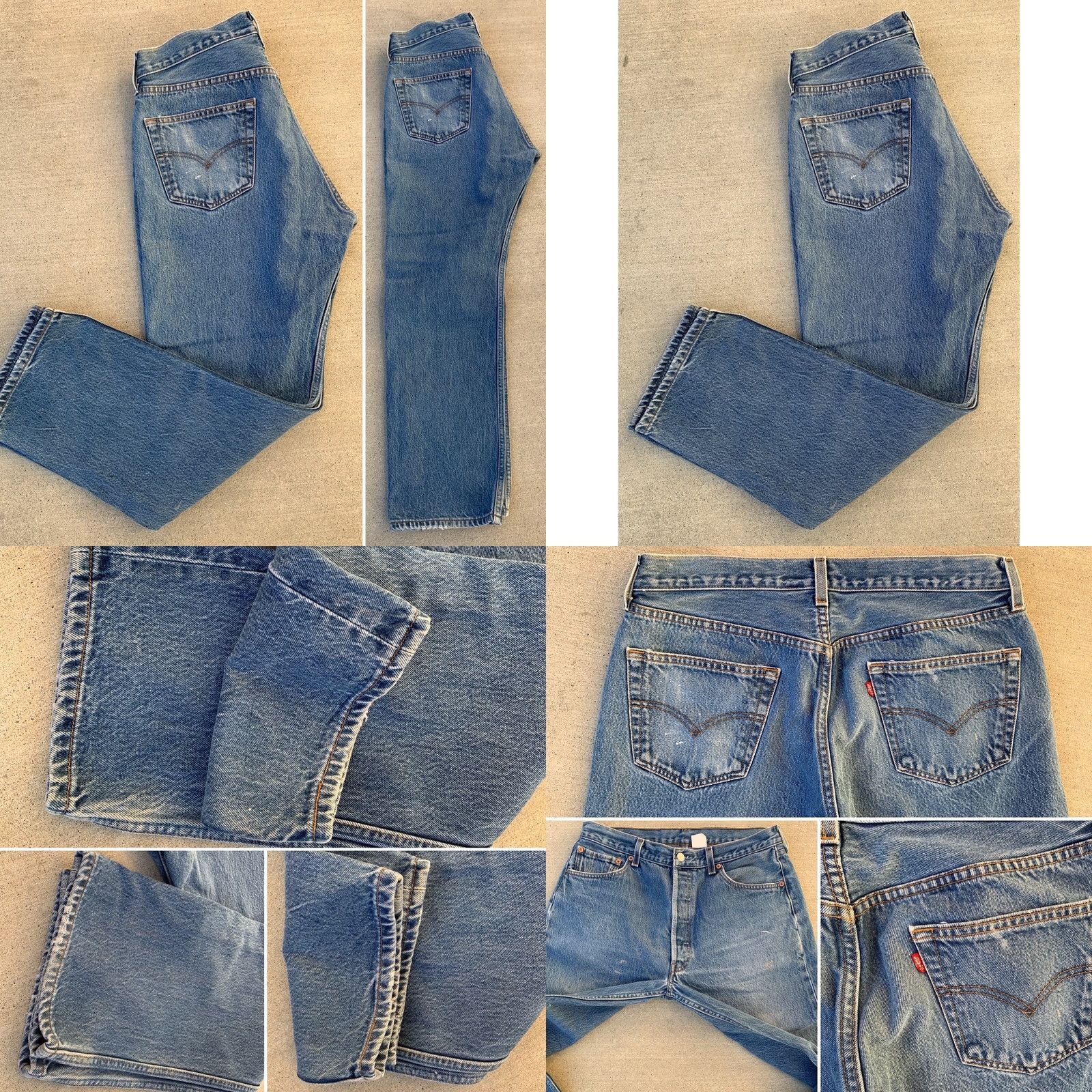 Levi's VINTAGE Levi's 501 Jeans Blue Cotton 34 in Waist 29.5 Inseam 36 Mens Regular Paint Fade 100% Cotton Button Fly Size US 36 / EU 52 - 8 Thumbnail