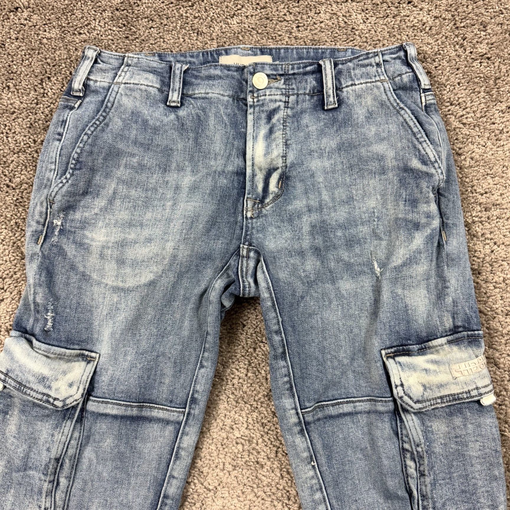 Hudson Jeans Mens 30 Skinny Cargo Light Stone Wash Stretch Denim Streetwear