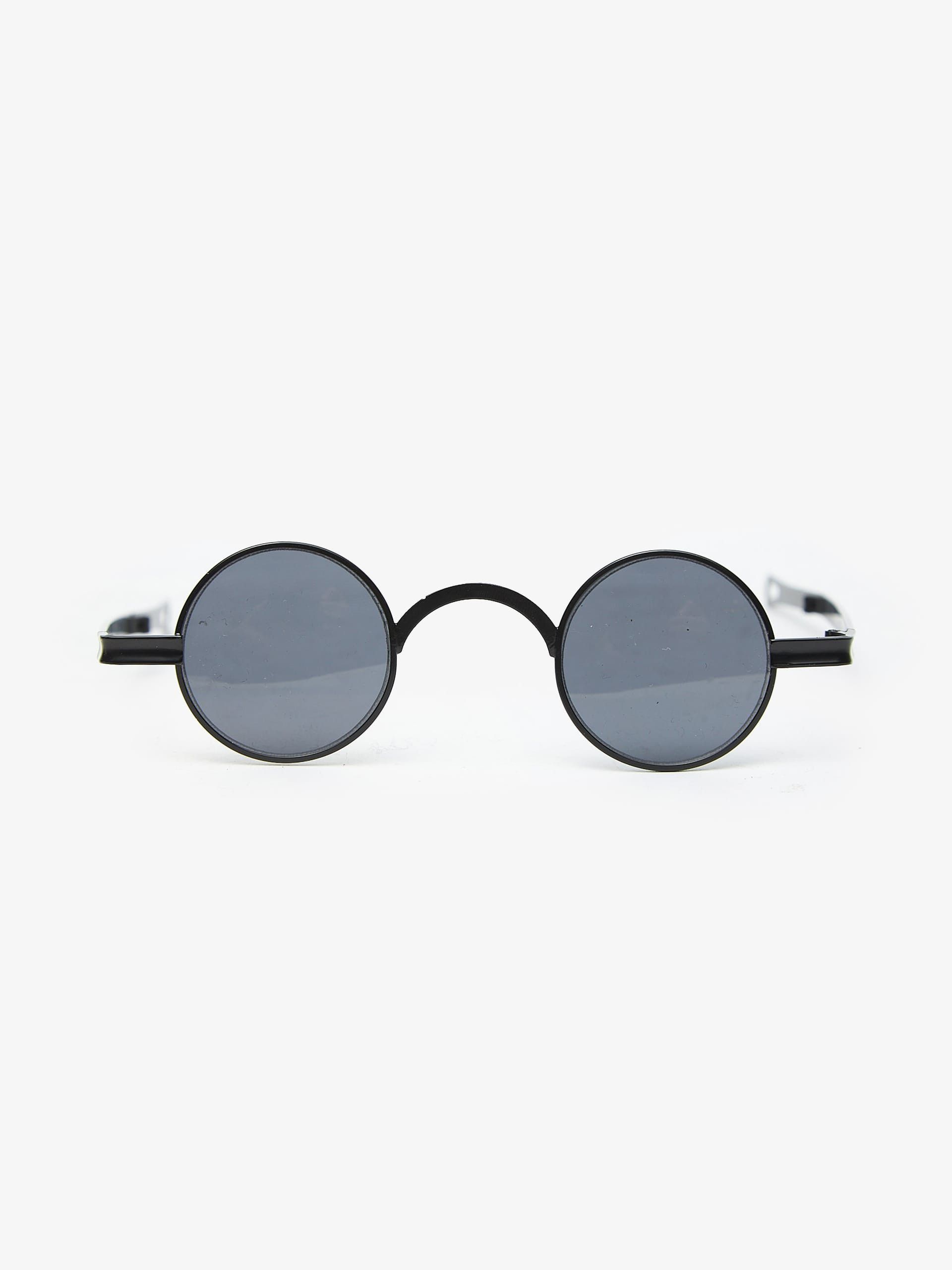 Vintage Black Thin Round Sunglasses Size ONE SIZE - 1 Thumbnail