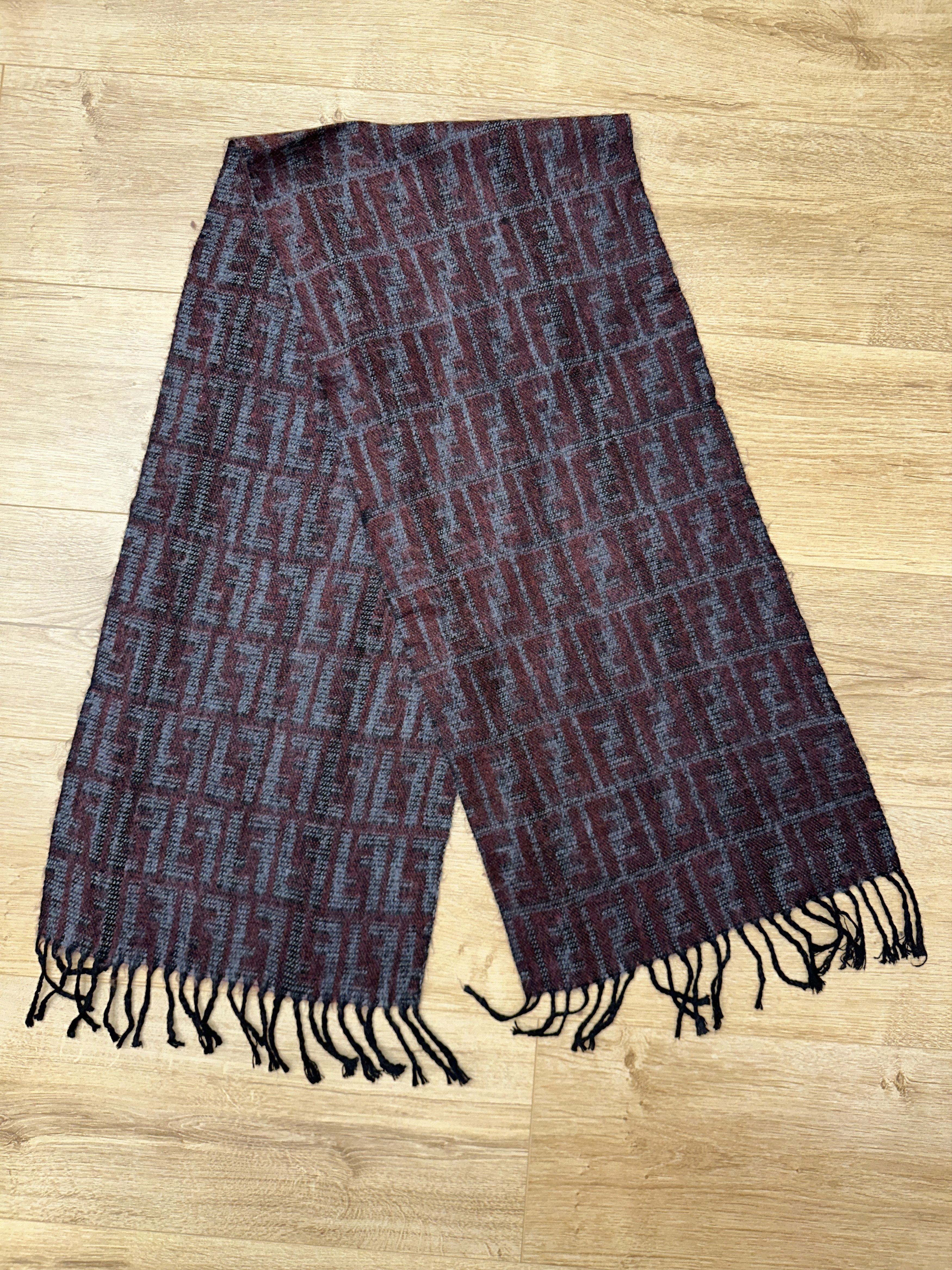 Fendi Fendi Vintage FF Zucca Monogram Scarf Shawl 160x32cm Size ONE SIZE - 3 Thumbnail