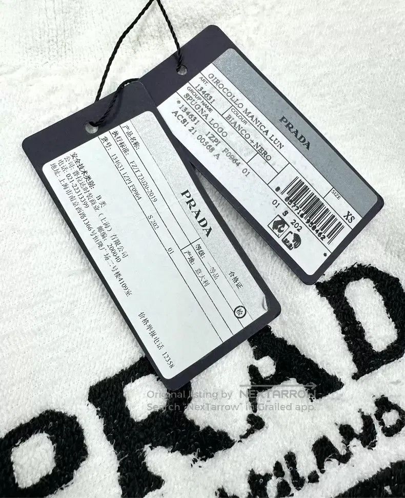 Prada Prada White towel logo pattern letter logo long-sleeved sw Size US XS / EU 42 / 0 - 3 Thumbnail