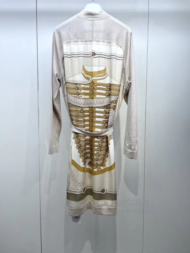 Hermes Hermes Cashmere patchwork long cardigan Size S / US 4 / IT 40 - 2 Thumbnail