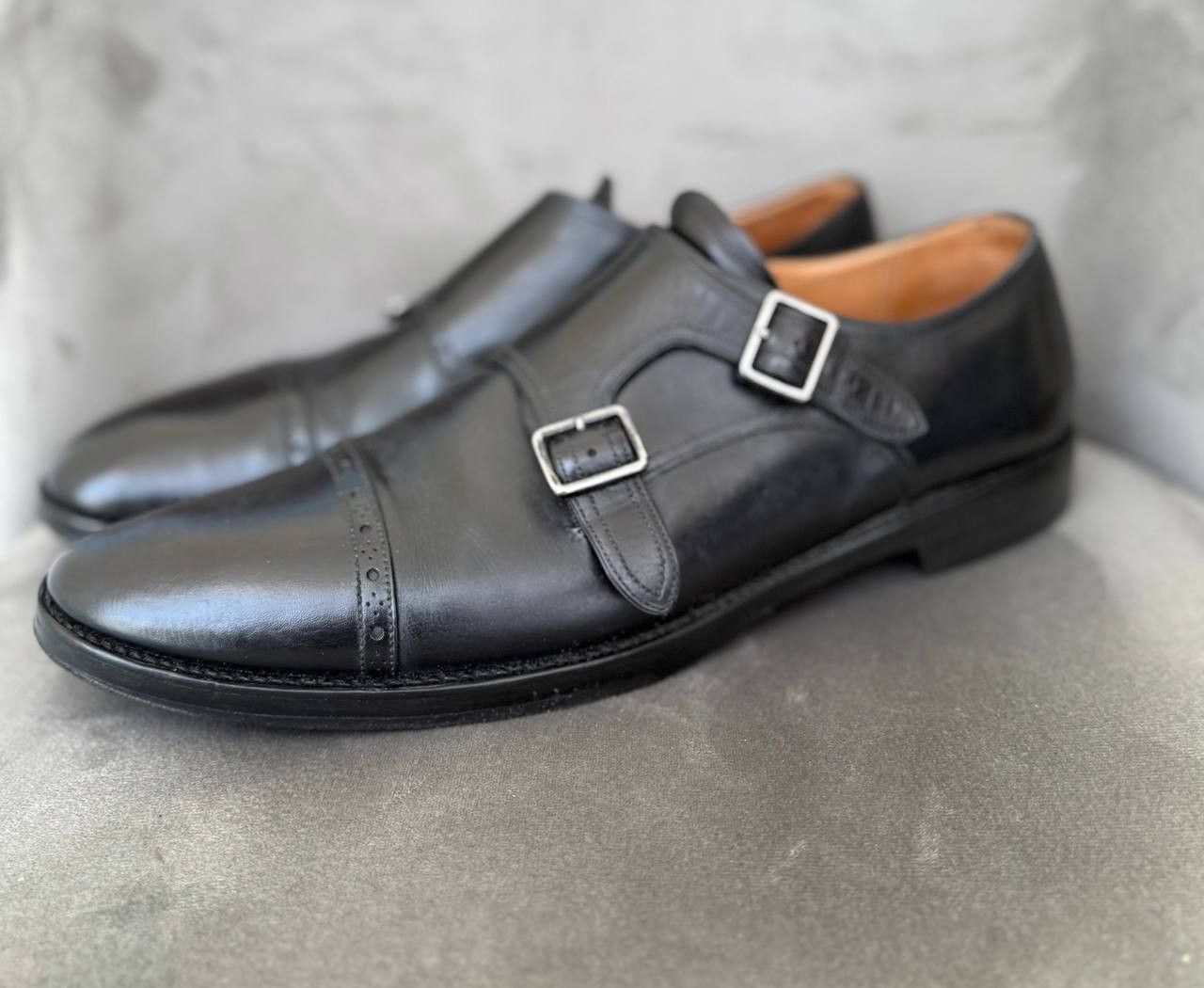 Bally Bally Scardino mens Black Leather Monks monk strap Loafers Size US 11.5 / EU 44-45 - 1 Thumbnail