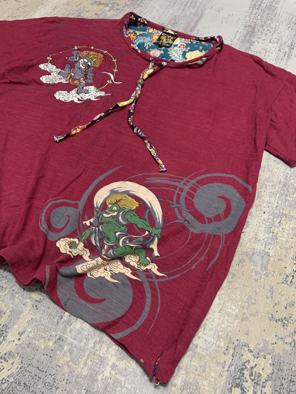 Karakuri Tamashii Vtg KARA KURI TAMASHI Sukajan Tshirt Oni Spirit Size US M / EU 48-50 / 2 - 3 Thumbnail