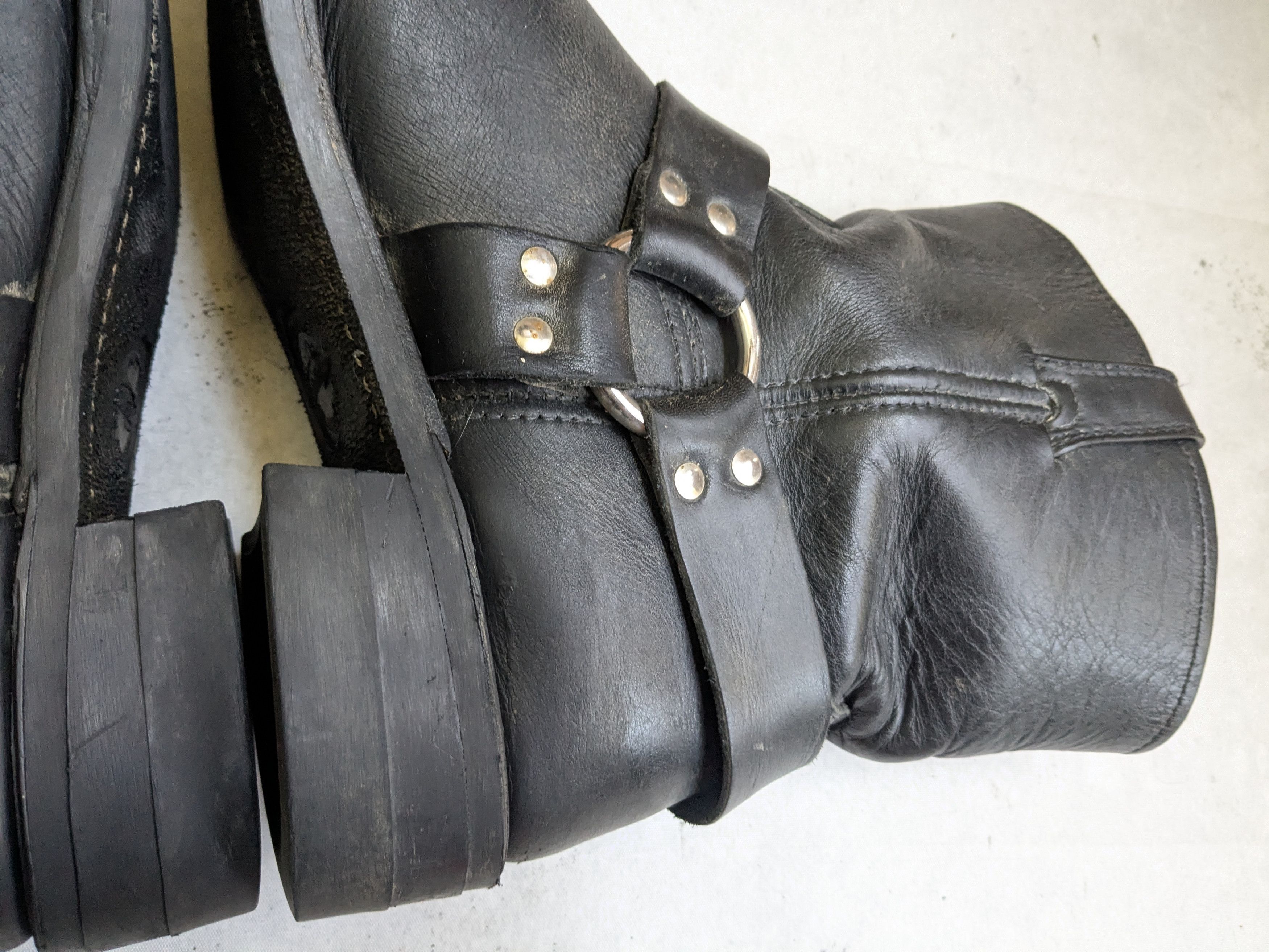 Frye Frye Harness Boots Black Leather 13 M Leather Buckle Size US 13 / EU 46 - 17 Thumbnail