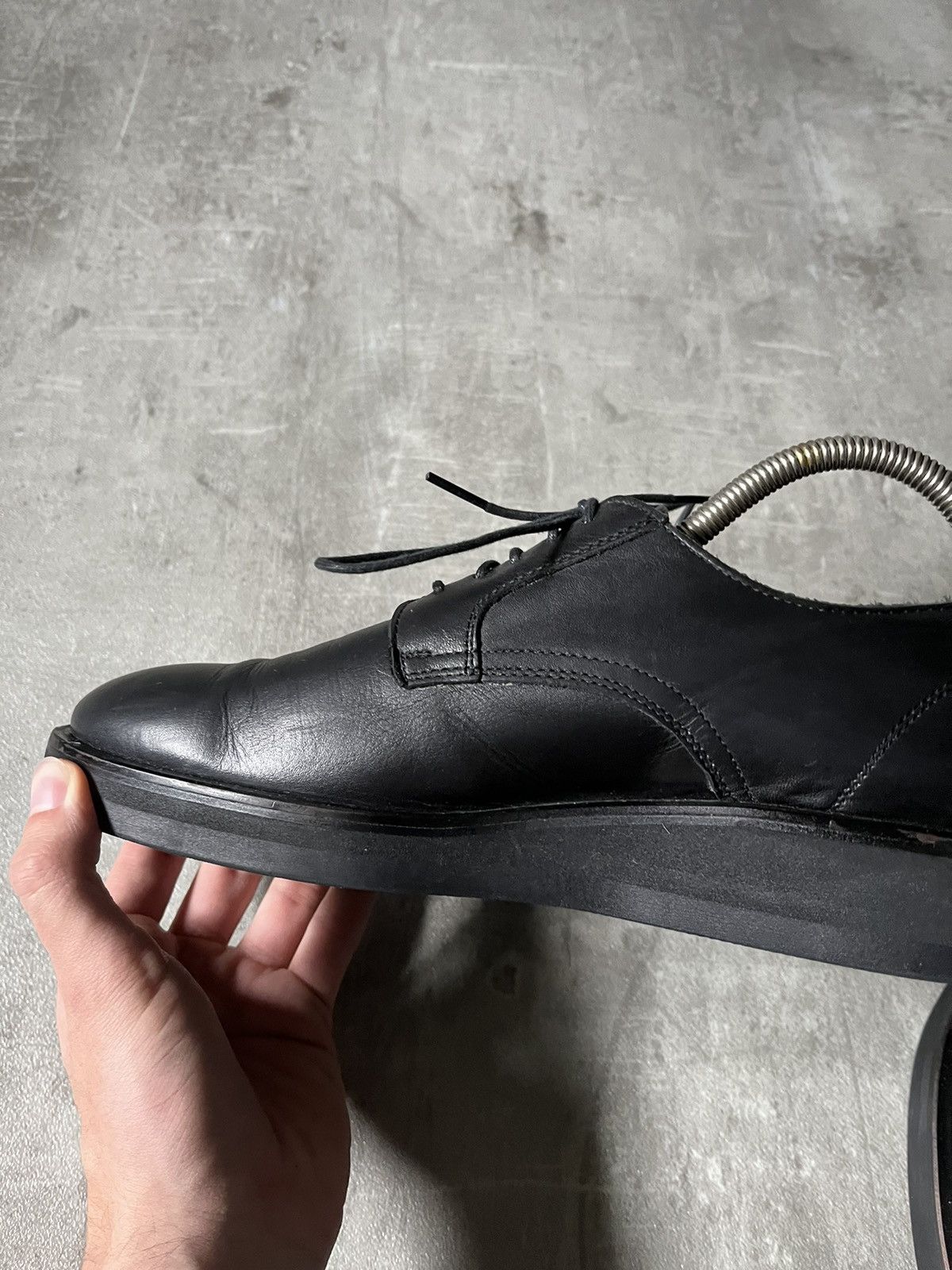 Yohji Yamamoto Yohji Yamamoto +NOIR black leather formal shoes Size US 8 / EU 41 - 4 Thumbnail