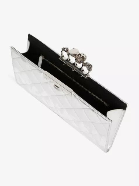 Alexander McQueen o1w1db10925 Size: OS/Jewelled Flat Pouch in Silver Size ONE SIZE - 5 Thumbnail