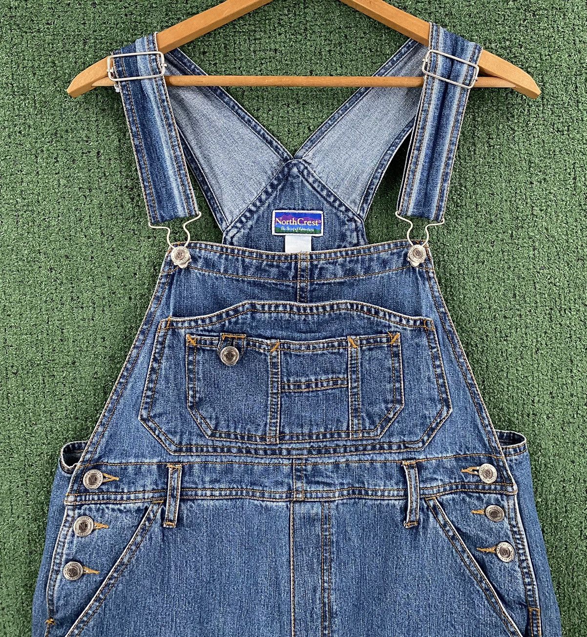 Vintage Vintage 90’s North Crest Denim Shortalls Womens 34” Waist Size 34" / US 12 / IT 48 - 2 Thumbnail