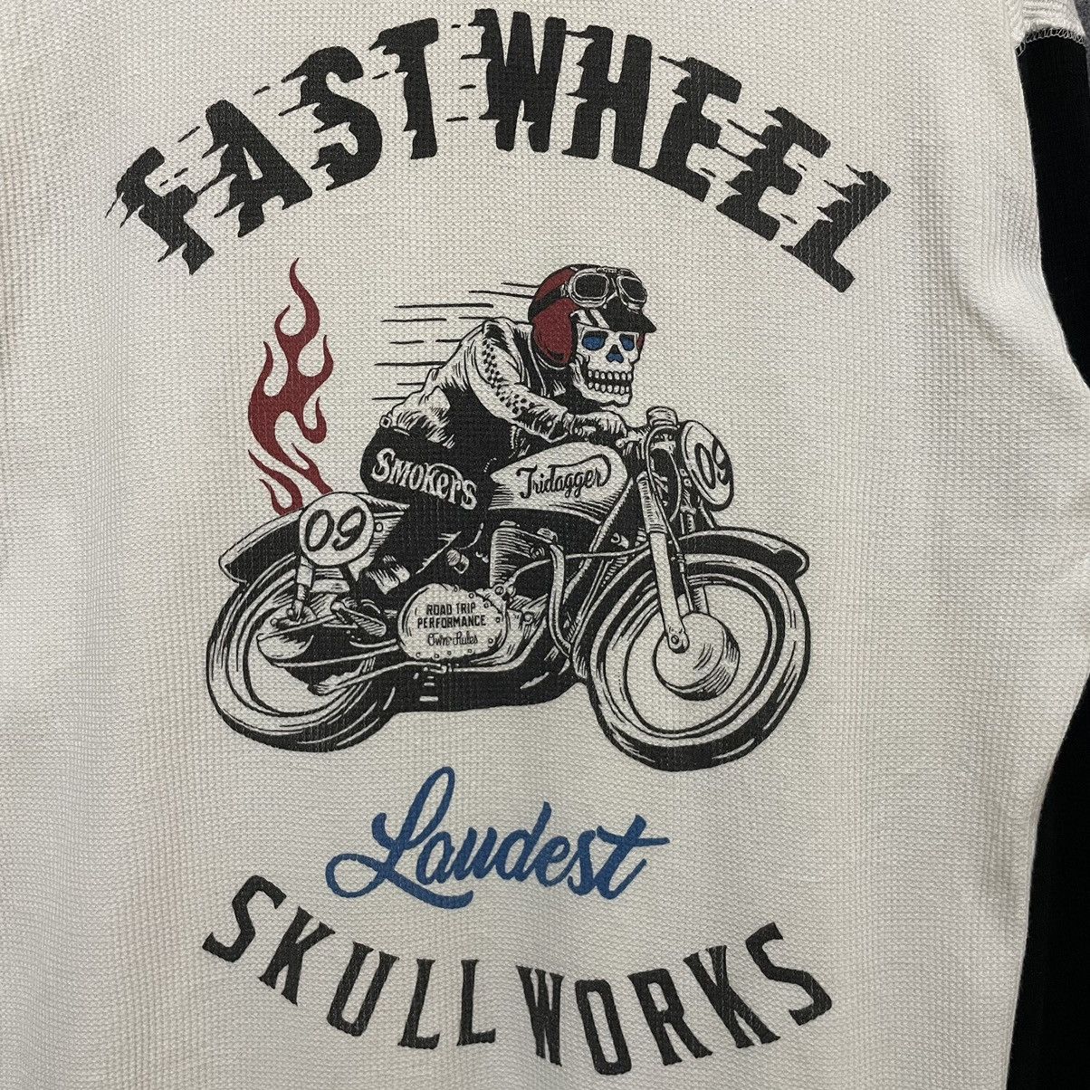 West Coast Choppers Vintage Y2K Skull Works Motorcycle L/S Waffle T Shirt Size US L / EU 52-54 / 3 - 2 Thumbnail