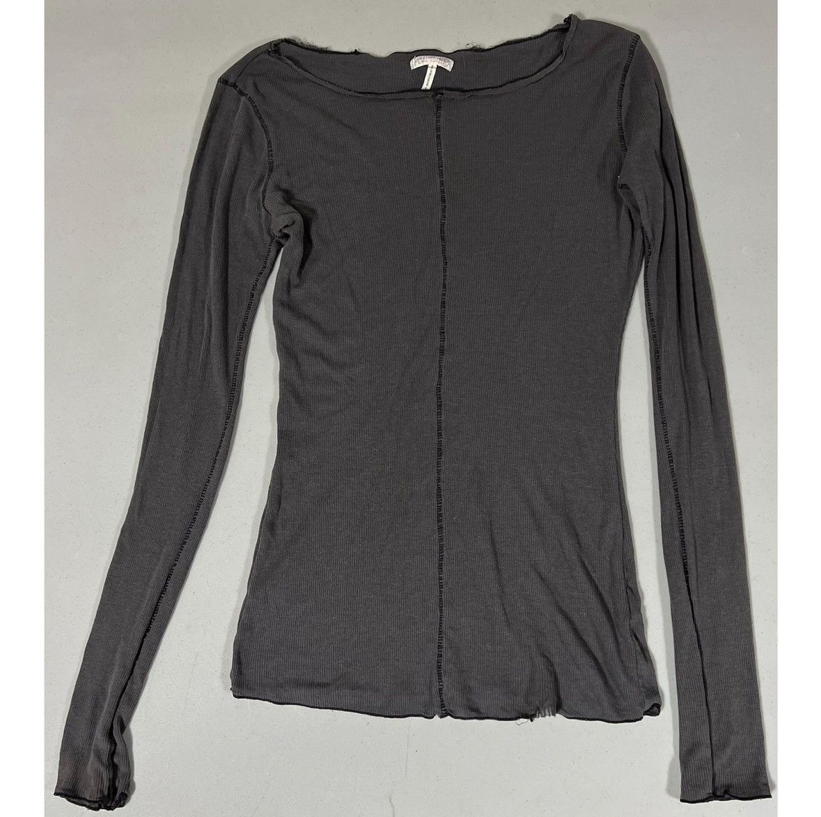 Free People Free People Gray Crewneck Long Sleeve Shirt Top Tee Size XS🩶 Size XS / US 0-2 / IT 36-38 - 2 Thumbnail