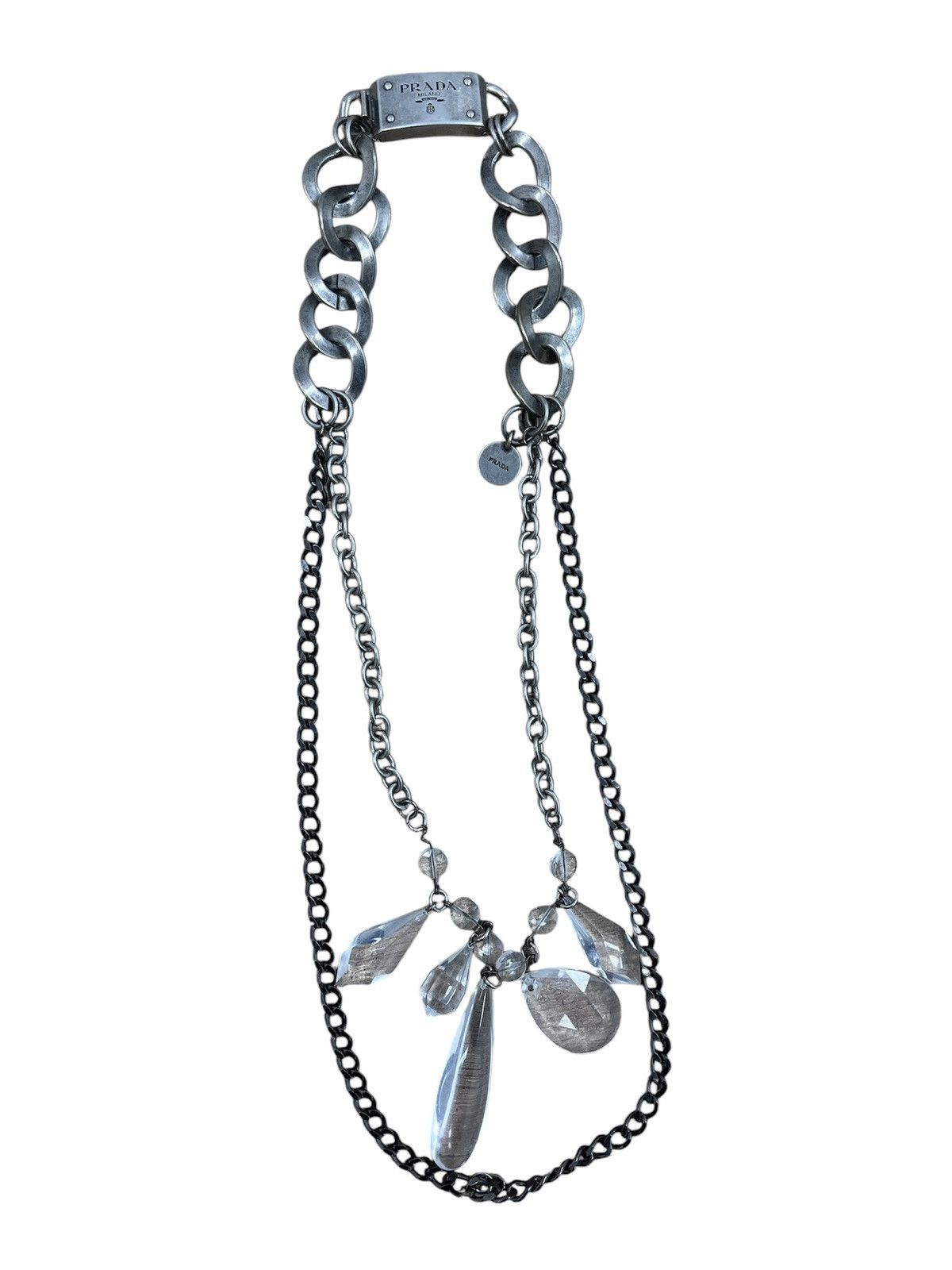 Prada × Vintage RARE✅✅VINTAGE PRADA COLLIER in Metallo Nacklace Crystal Size ONE SIZE - 1 Thumbnail