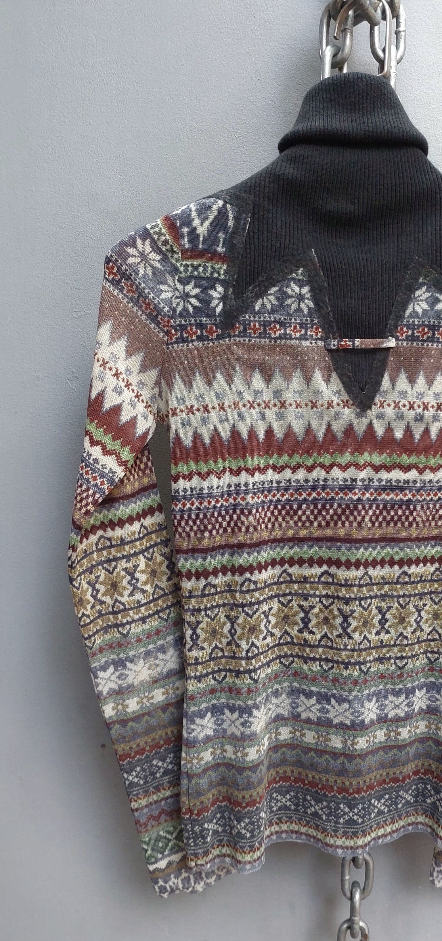 Jean Paul Gaultier Jean Paul Gaultier Tribal Print Mesh Long Sleeve Top Size XL / US 12-14 / IT 48-50 - 6 Thumbnail