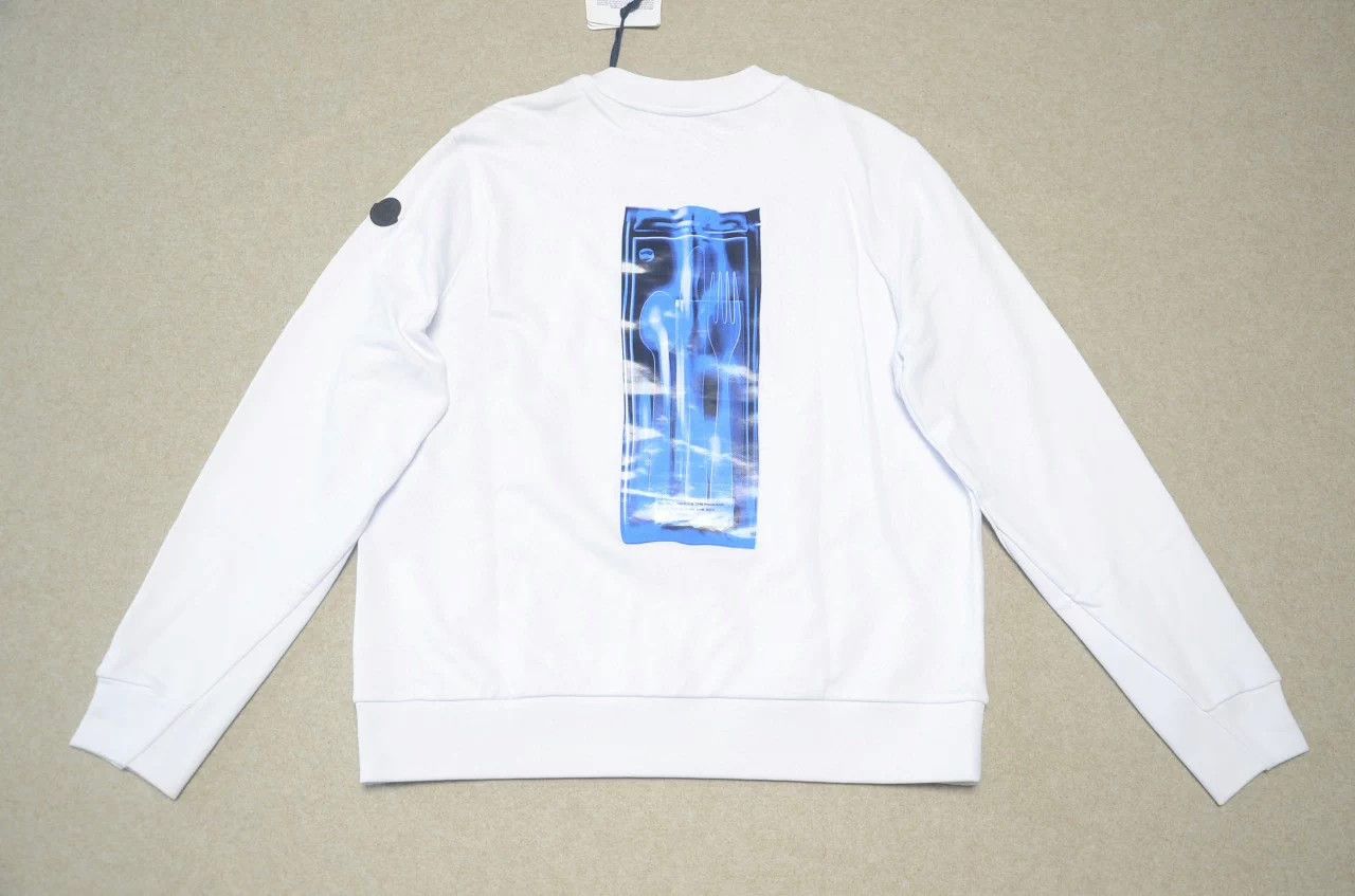 Moncler Moncler White Abstract Print Black Badge Sweatshirt Size US S / EU 44-46 / 1 - 4 Thumbnail