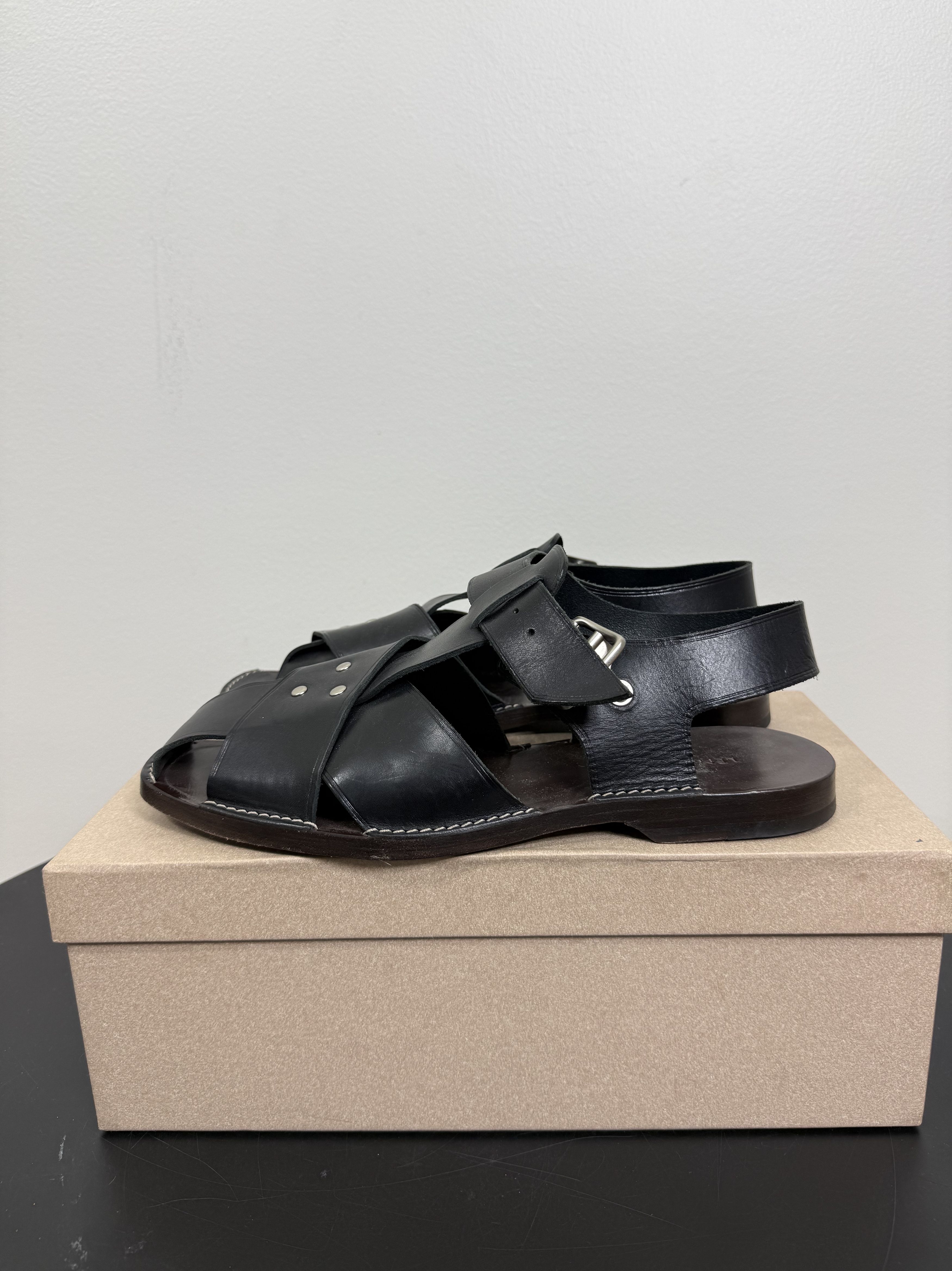 Lemaire Black Fisherman Strap Leather Sandals Size US 9 / EU 42 - 2 Thumbnail