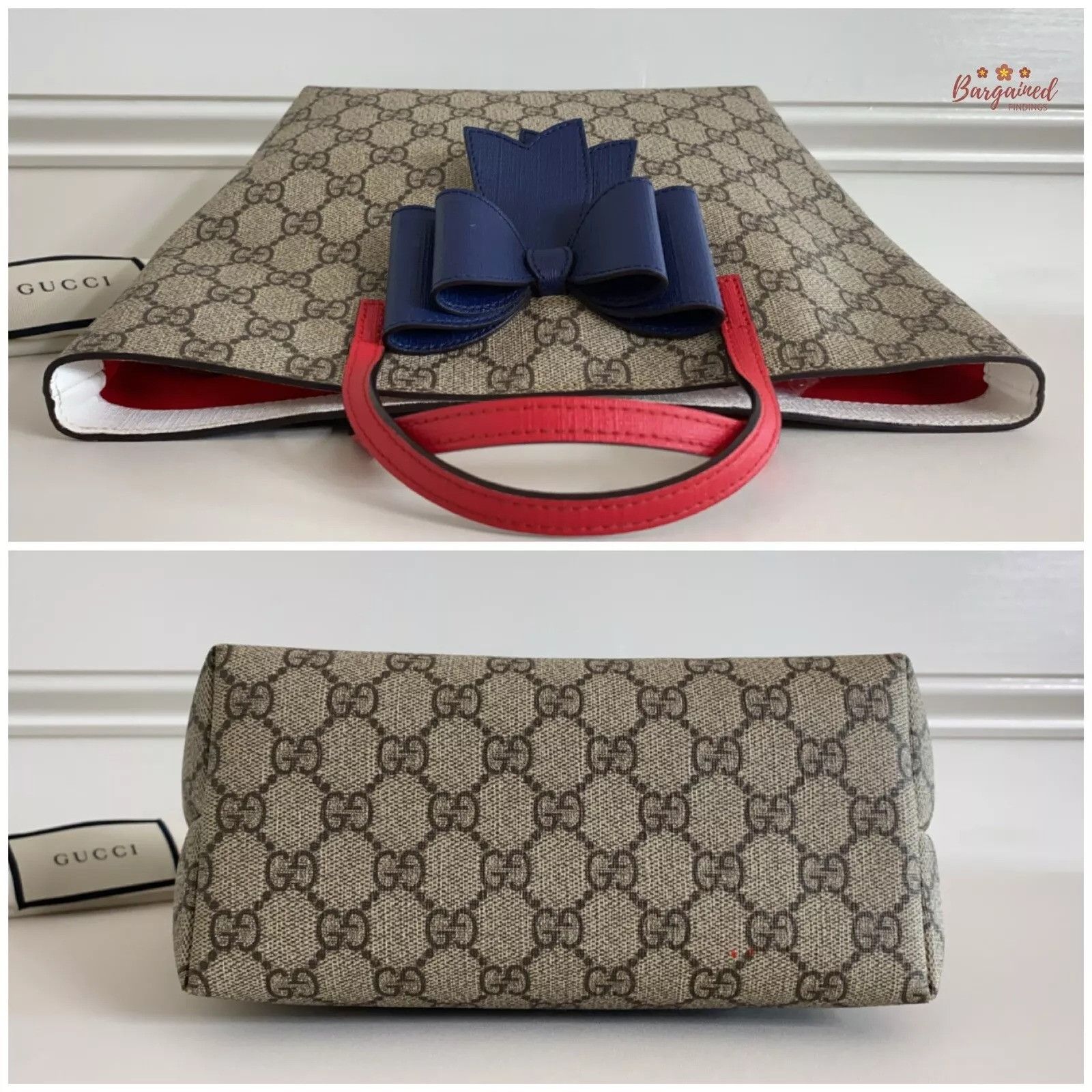 Gucci GUCCI Brown GG Supreme Monogram Leather Bow Children's Tote Size ONE SIZE - 7 Thumbnail