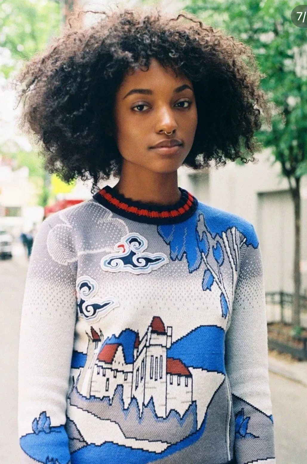 Gucci Landscape Castle Cloud Knit Sweater