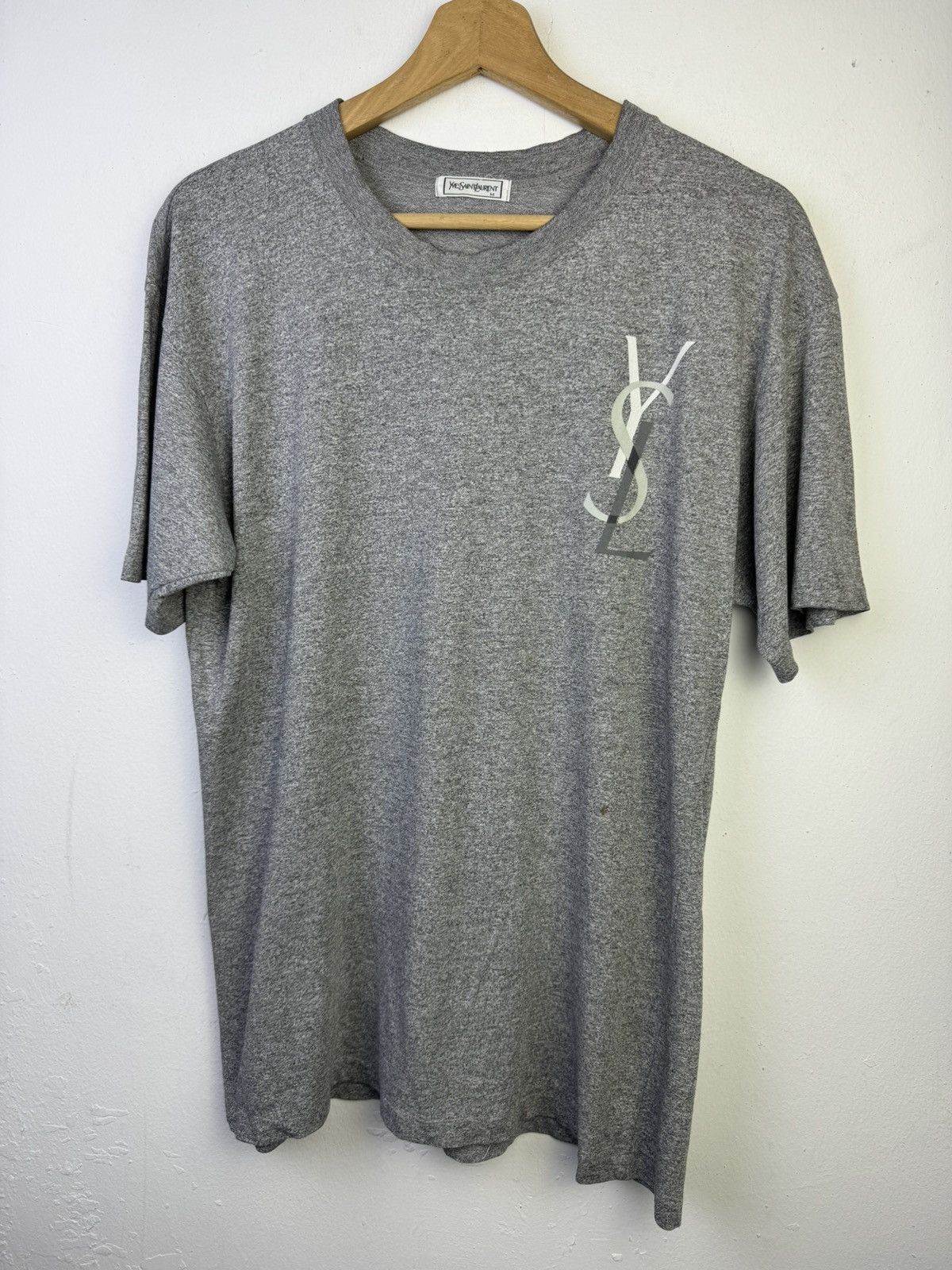 Yves Saint Laurent vintage Yves Saint Laurent gray cotton T-shirt Size US M / EU 48-50 / 2 - 3 Thumbnail