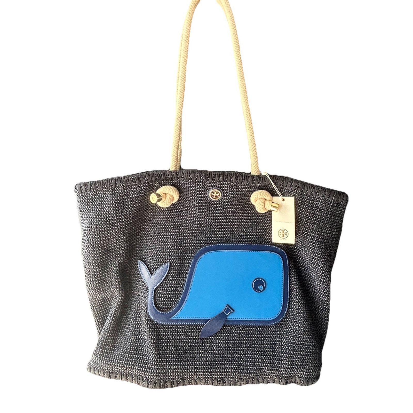Tory Burch NWT Tory Burch Knotted Whale Tote Navy Blue Handbag Bag Rare Size ONE SIZE - 11 Thumbnail