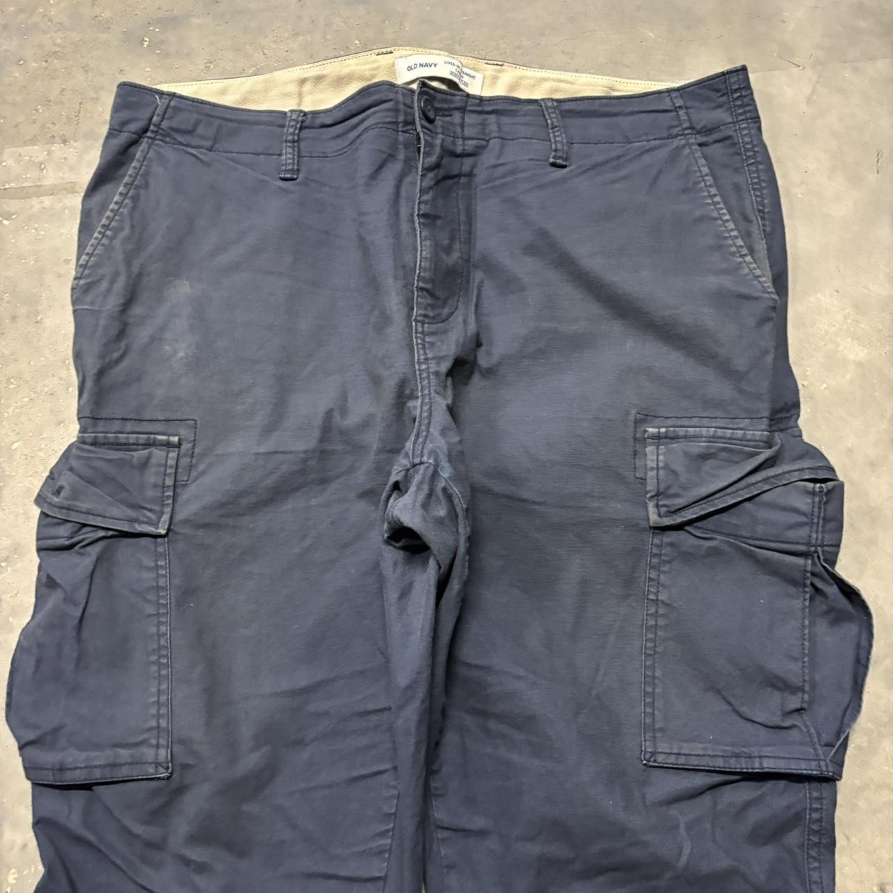 Japanese Brand × Vintage Crazy Vintage Y2K/2000s Navy Blue Streetwear Skater Cargo Pants! Size US 38 / EU 54 - 5 Thumbnail