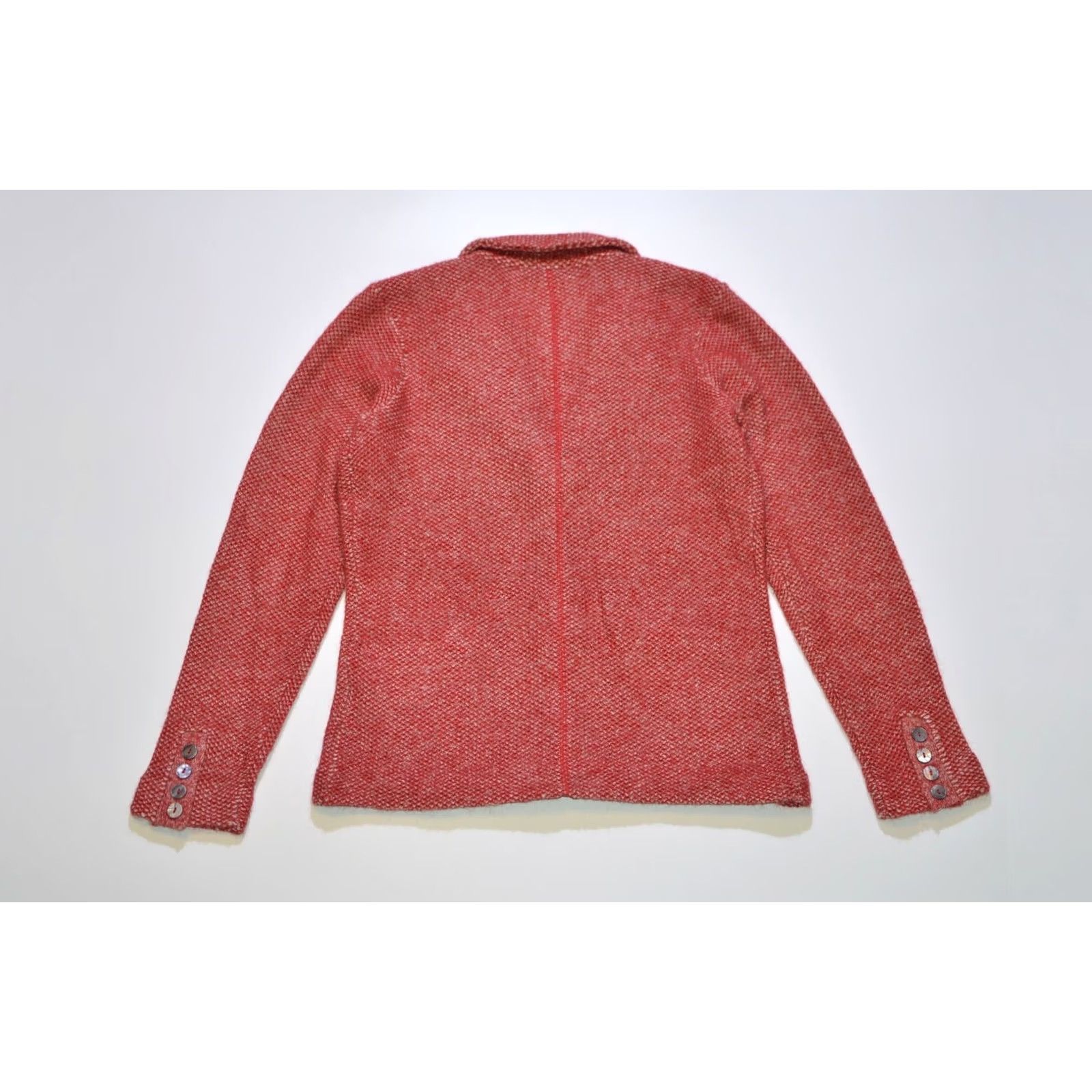 Vintage Wmns Purdey Cardigan Sweater, Red, Size L, Acrylic Mohair, CP2072, Regular, Womens Size L / US 10 / IT 46 - 7 Thumbnail