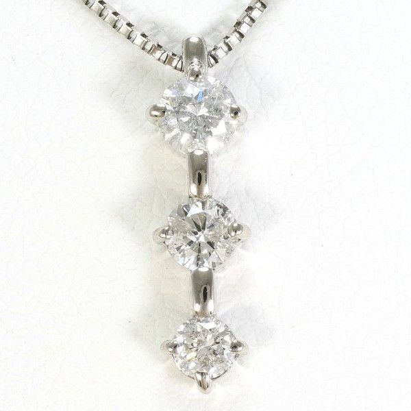Luxuness Pt900 Platinum Pt850 Platinum Necklace Diamond Jewelry Metal Necklace in Silver, Women's