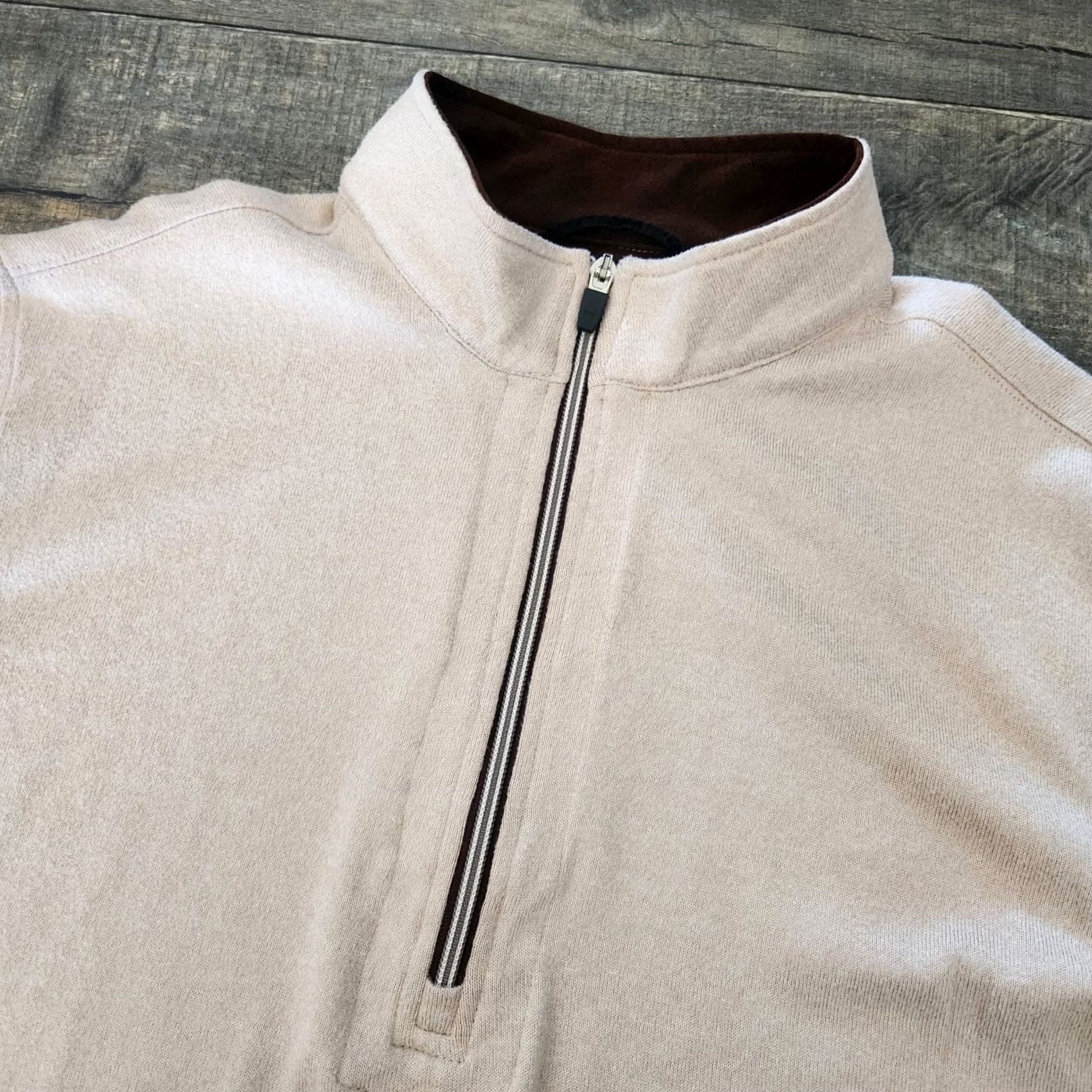 Vintage Straight Down Golf Pullover Sweatshirt Mens Large Tan 1/4 Zip Embroidered Size US L / EU 52-54 / 3 - 2 Thumbnail