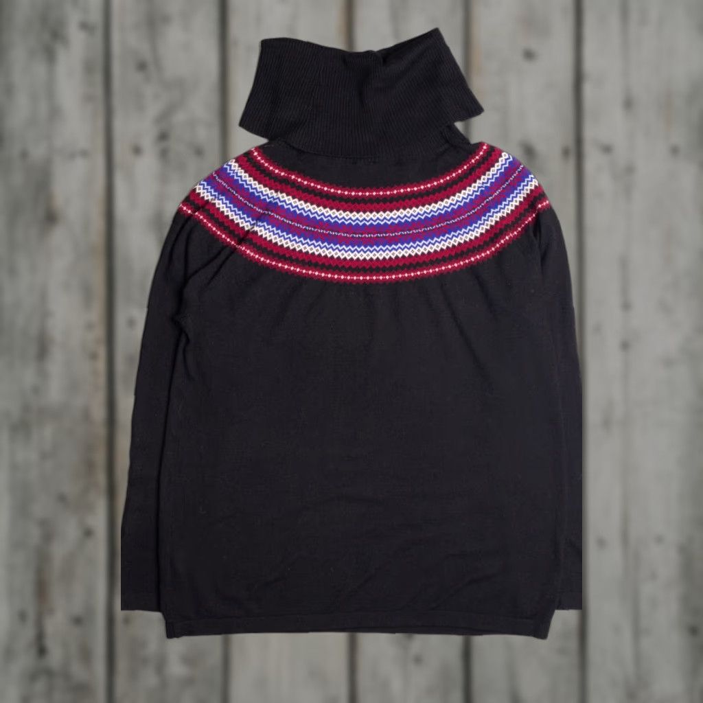 X-LARGE VINTAGE Ricki's Fair Isle Sweater Black X-Large Size XL / US 12-14 / IT 48-50 - 1 Thumbnail