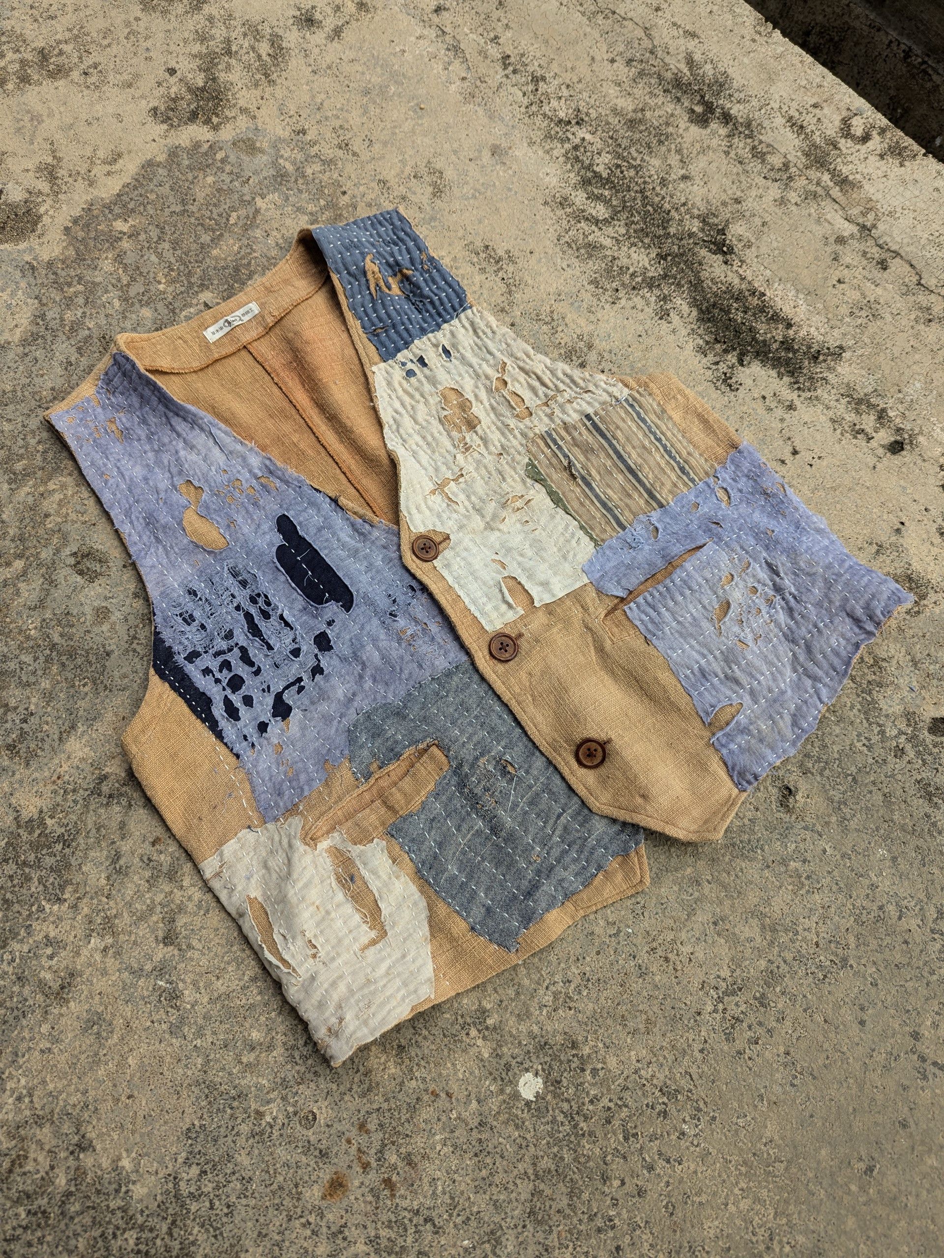 Japanese Brand × Vintage Inspired Kapital Boro Vest Sashiko Distressed Custom Made Size US S / EU 44-46 / 1 - 4 Thumbnail