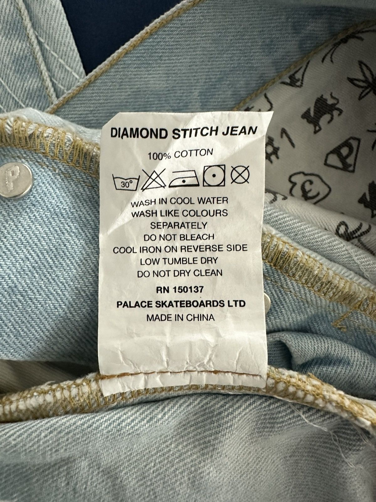 Palace Palace Diamond Stitch Jean Stone Wash Size US 36 / EU 52 - 5 Thumbnail