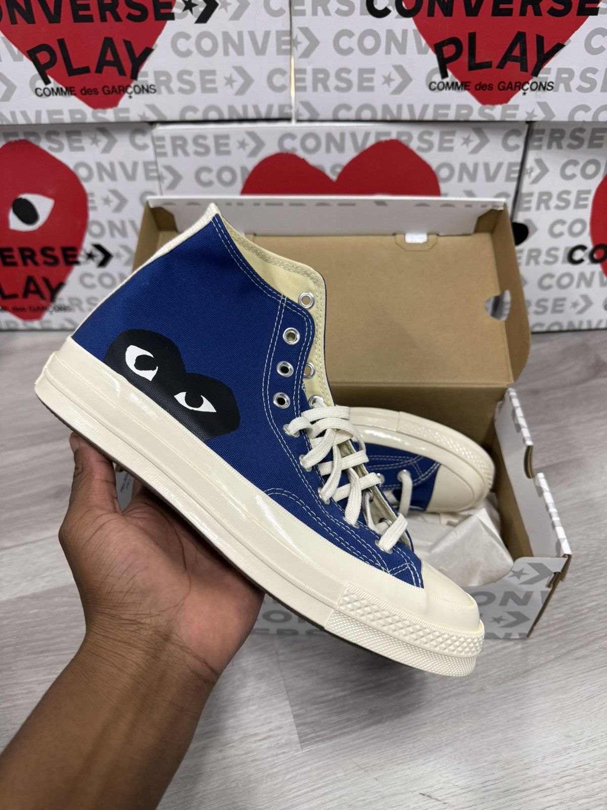 CDG by Comme des Garcons CDG Chuck Taylor Allstar Blue Heart High - Blue Size US 11 / EU 44 - 1 Thumbnail