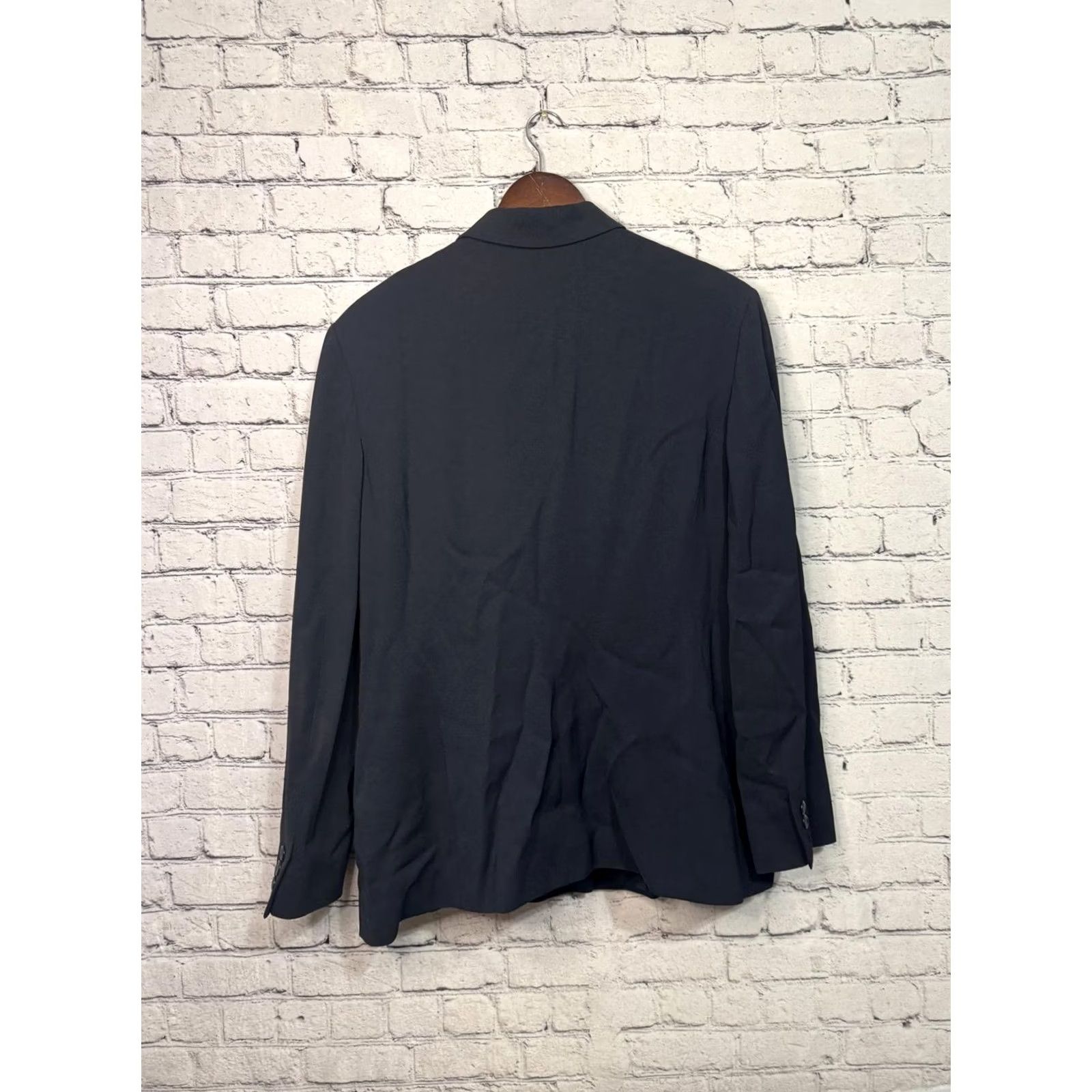 Liz Claiborne VINTAGE Liz Claiborne Collection Blazer Women Navy Blue 16 Double-Breasted Mid-Length Regular Sleeve Long Solid Cotton Lining 100% Cotton Size XXL / US 16-18 / IT 52-54 - 4 Thumbnail