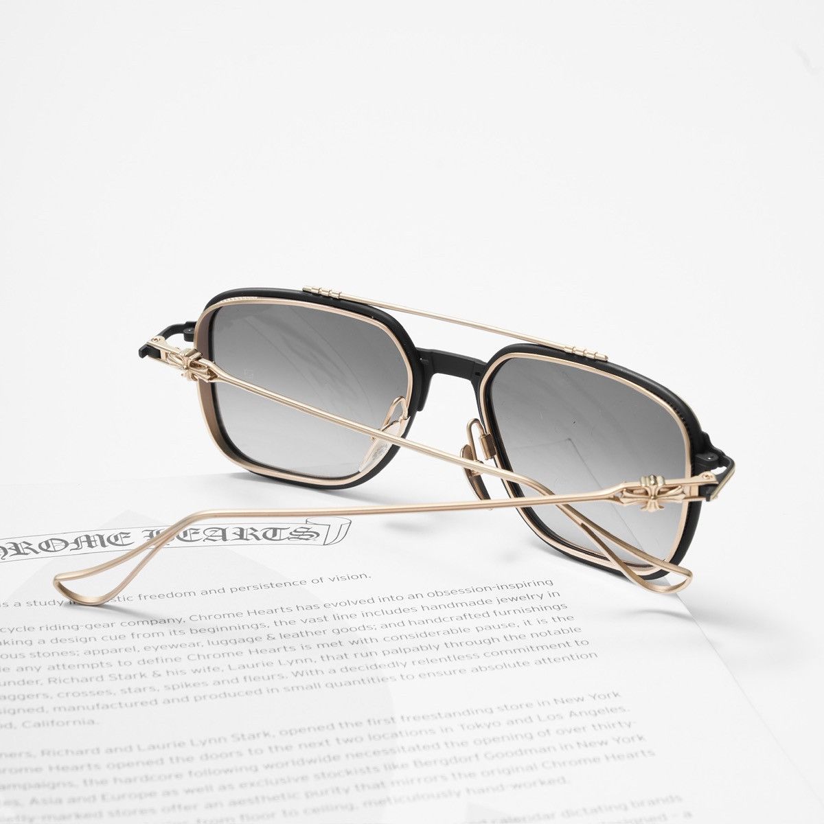 Chrome Hearts CHROME HEARTS HUMPSTER MATTE BLACK/ GOLD PLATED SUNGLASSES Size ONE SIZE - 7 Thumbnail
