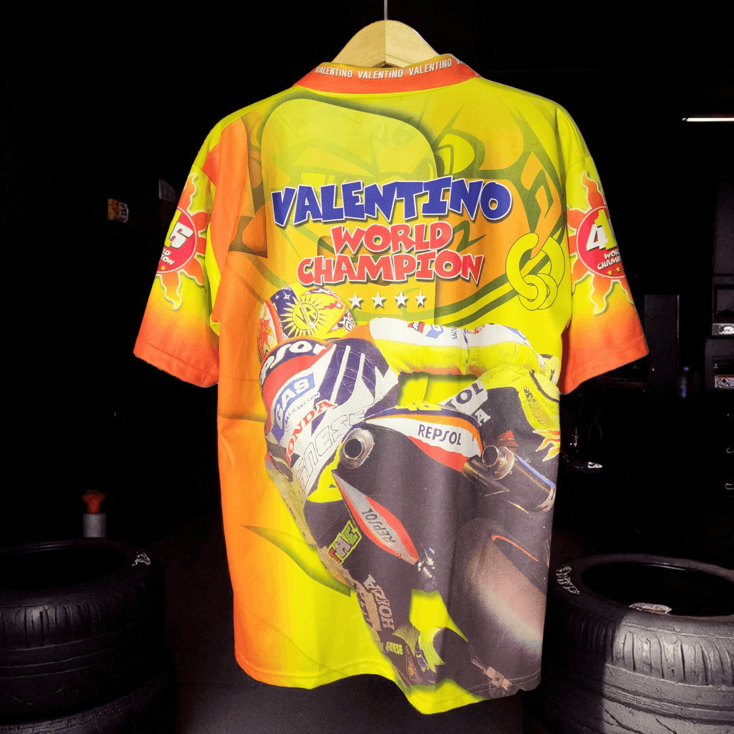 Vintage Vintage Jersey Valentino Rossi World Champion made in Italy Size US XL / EU 56 / 4 - 2 Thumbnail