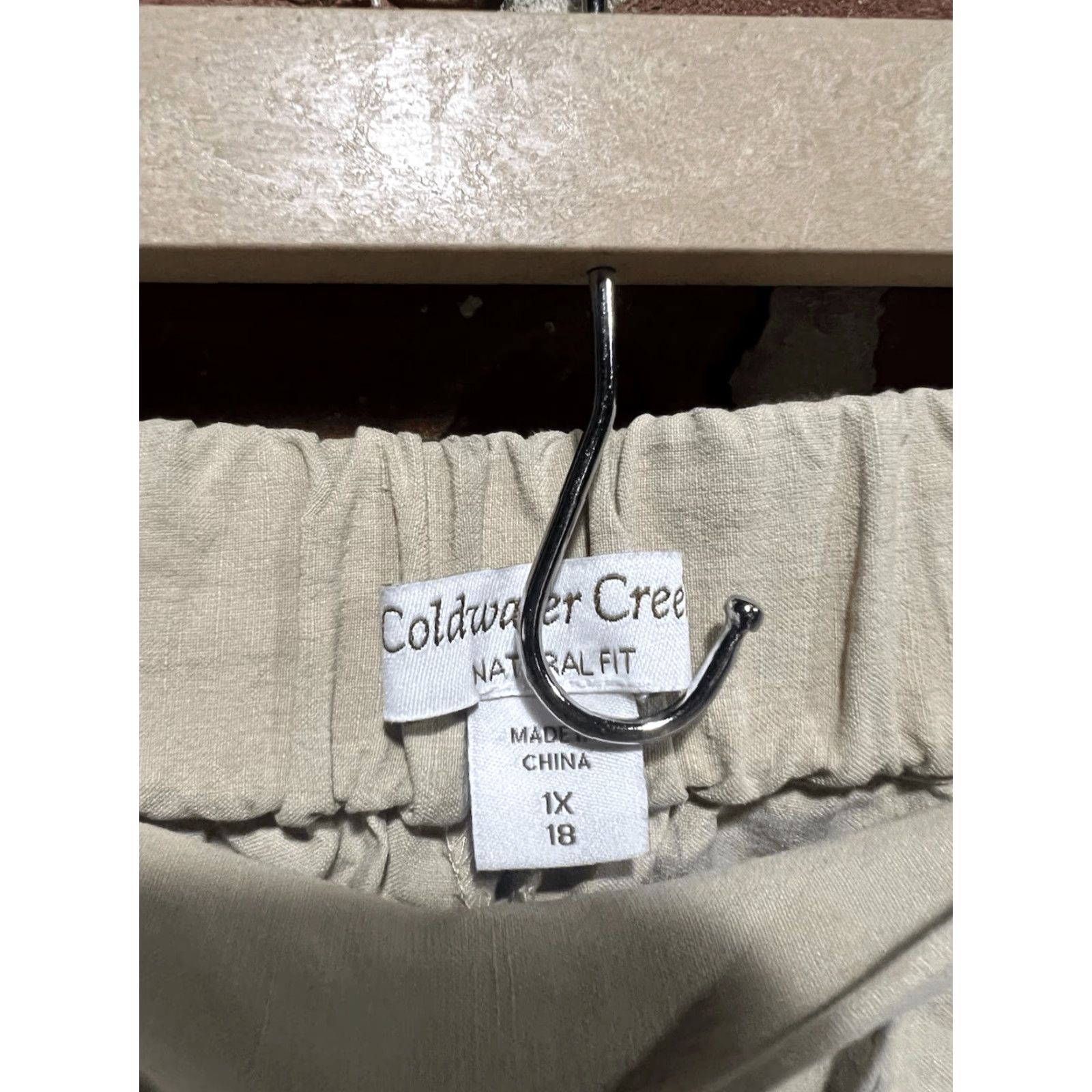 Coldwater Creek Coldwater Creek Womens Beige Linen Flowy Pull On Pant 1X Size 40" / US 18 - 3 Thumbnail