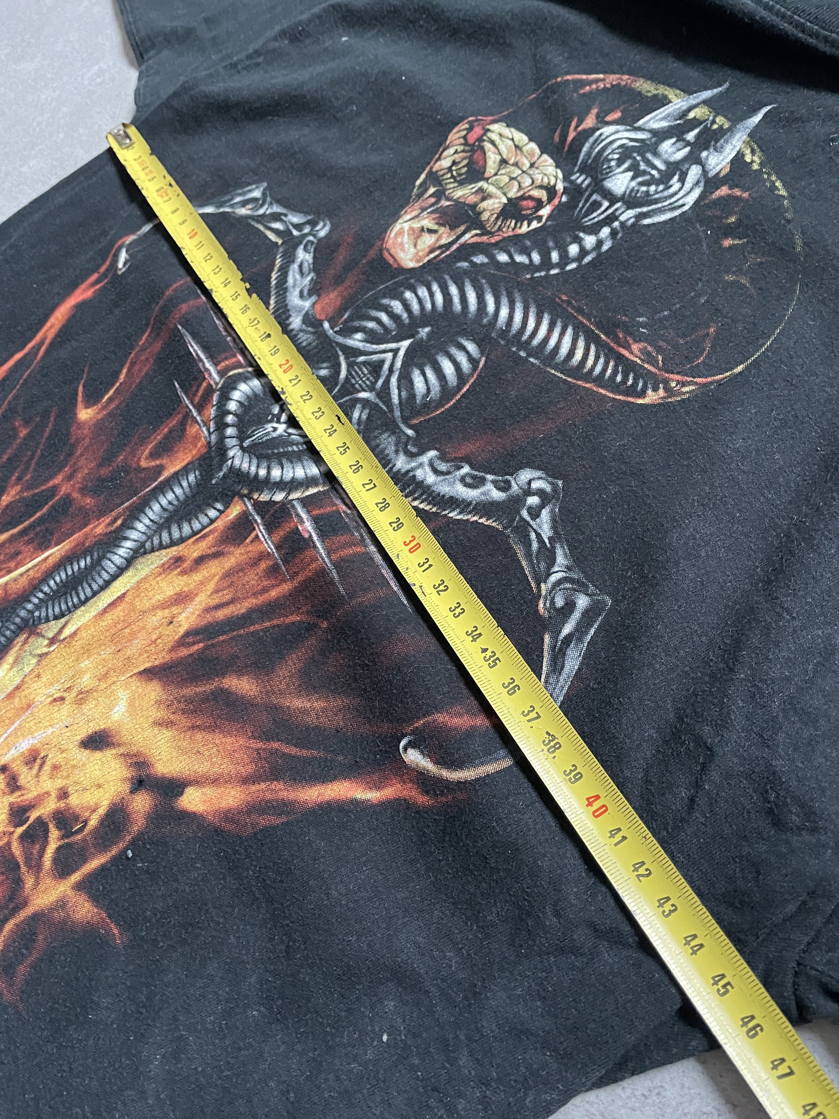 Vintage VINTAGE 90S Y2K SPIRAL CROSS FLAME SNAKE WASHED LONGSLEEVE Size US M / EU 48-50 / 2 - 6 Thumbnail