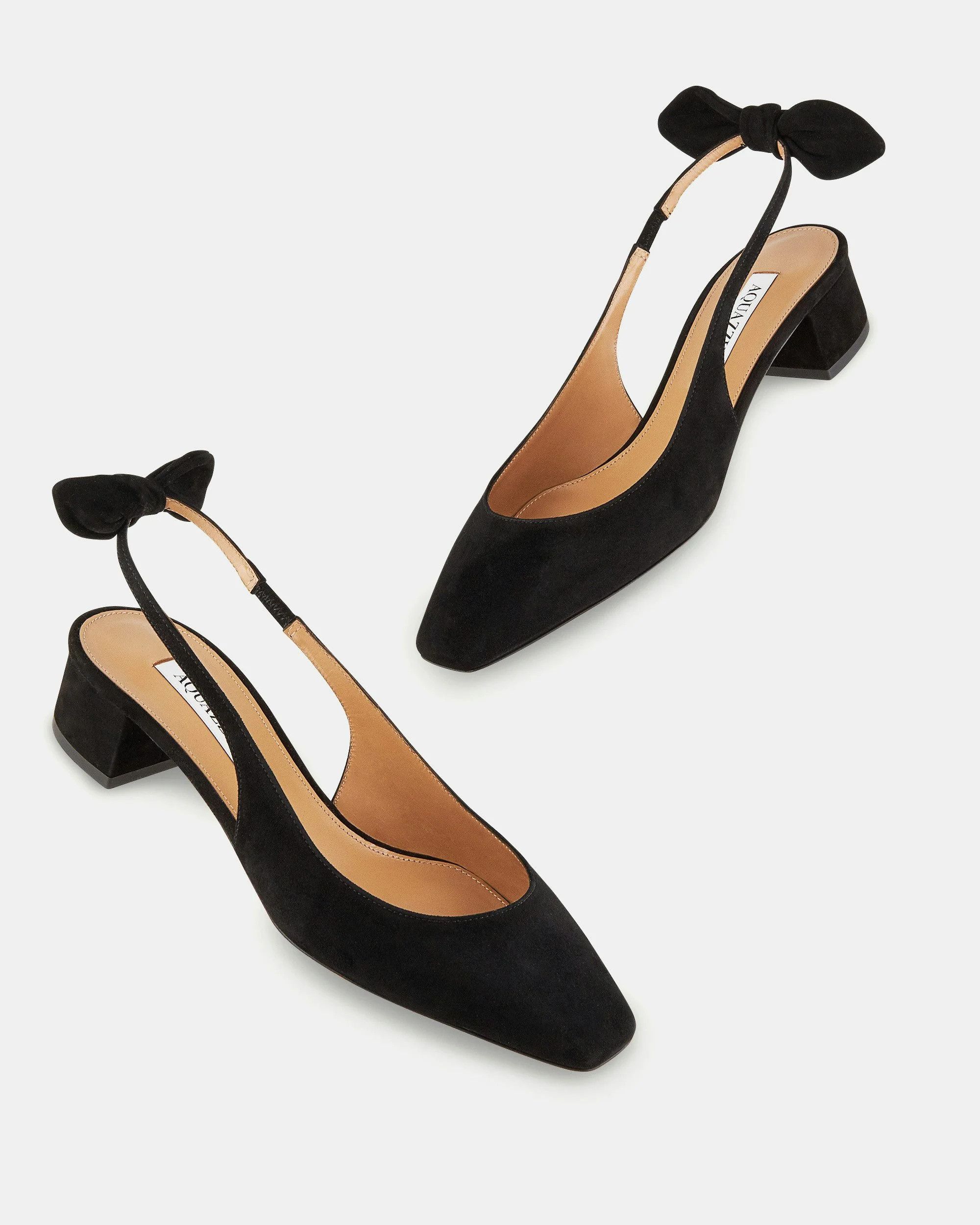 Aquazzura os11x1225 Very Bow Tie Slingback in Black Size US 8 / IT 38 - 3 Thumbnail