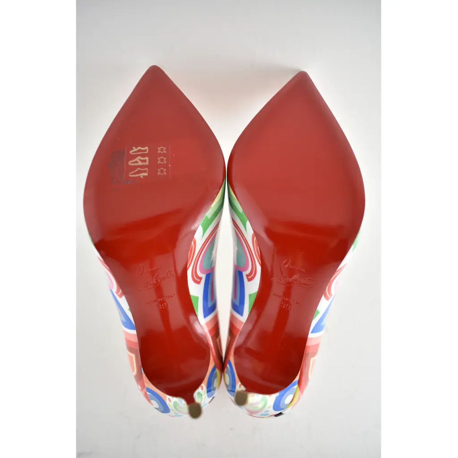 Christian Louboutin Hot Chick 100 Patent Tivoli Platine Gold Red Heel Pump 39 Size US 9 / IT 39 - 12 Thumbnail