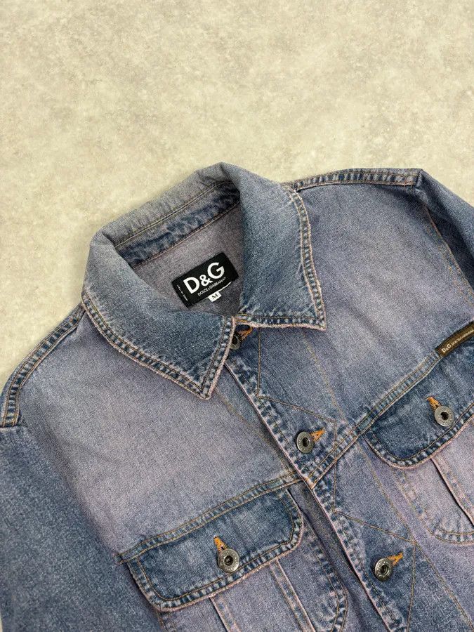 Dolce & Gabbana 2000s Dolce & Gabbana Blue Distressed Hybrid Denim Jacket Distressed Size US S / EU 44-46 / 1 - 5 Thumbnail
