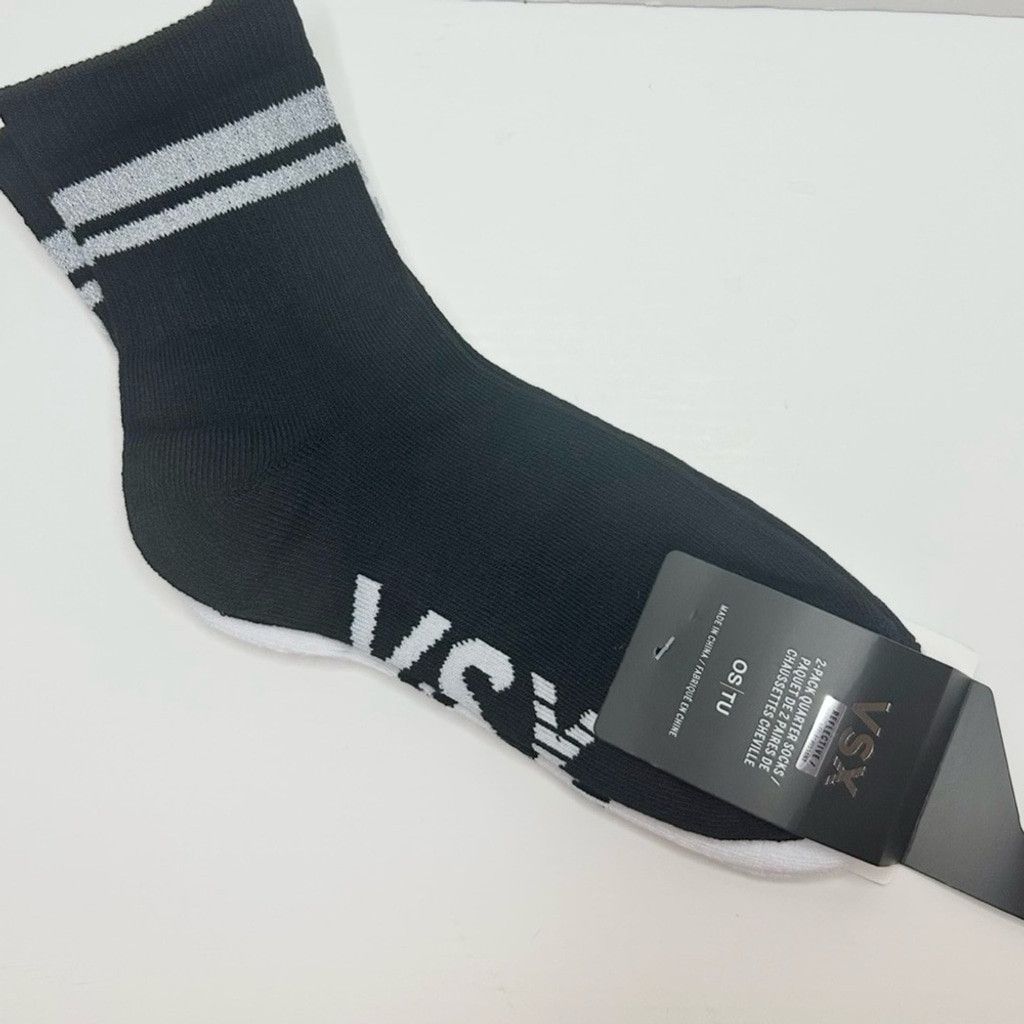 Victoria's Secret Victoria’s Secret VSX Quarter Socks 2-Pack NWT Black White Size ONE SIZE - 2 Thumbnail