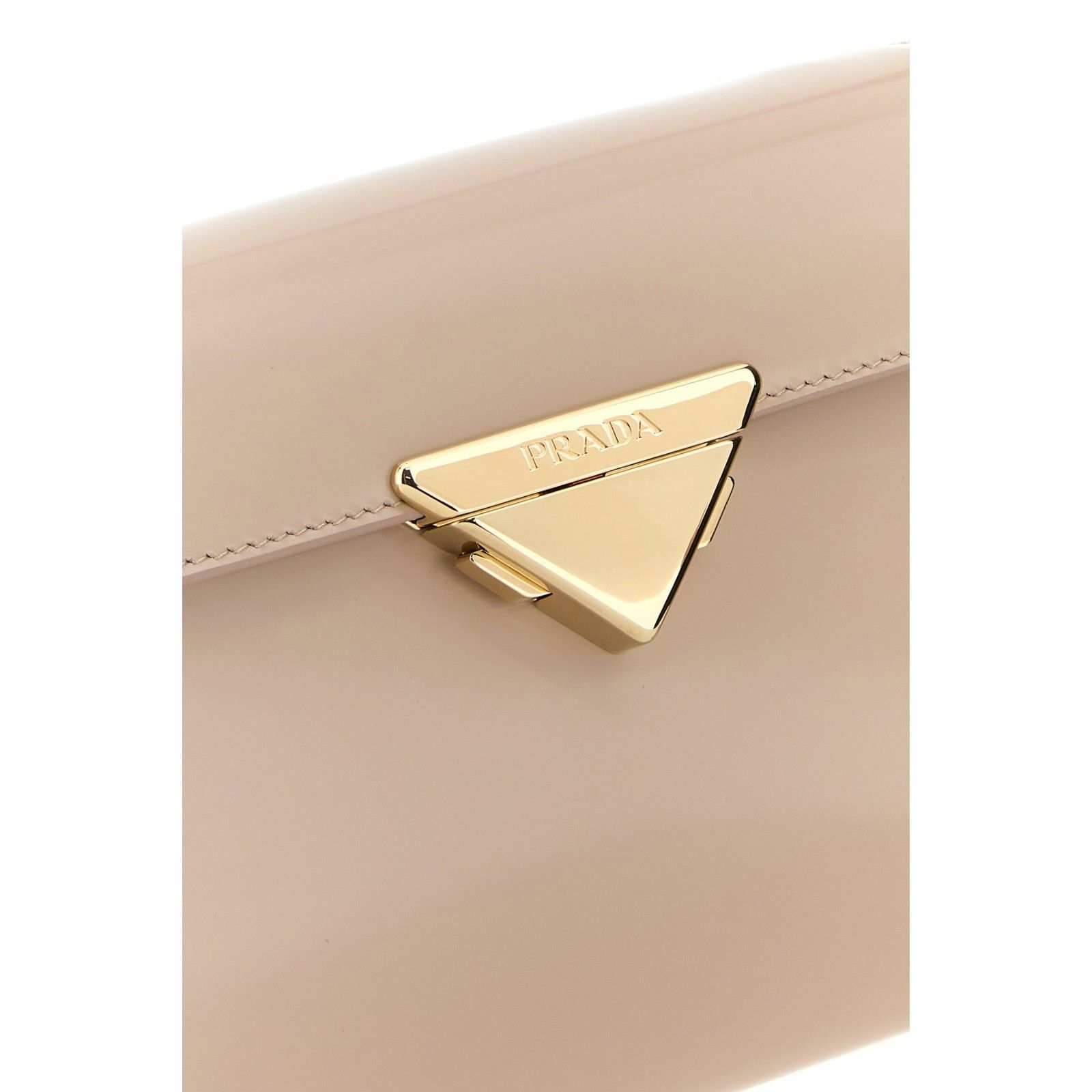 Prada PRADA Triangle Shape Powder Nude / Pink Shiny Leather Should Size ONE SIZE - 4 Thumbnail