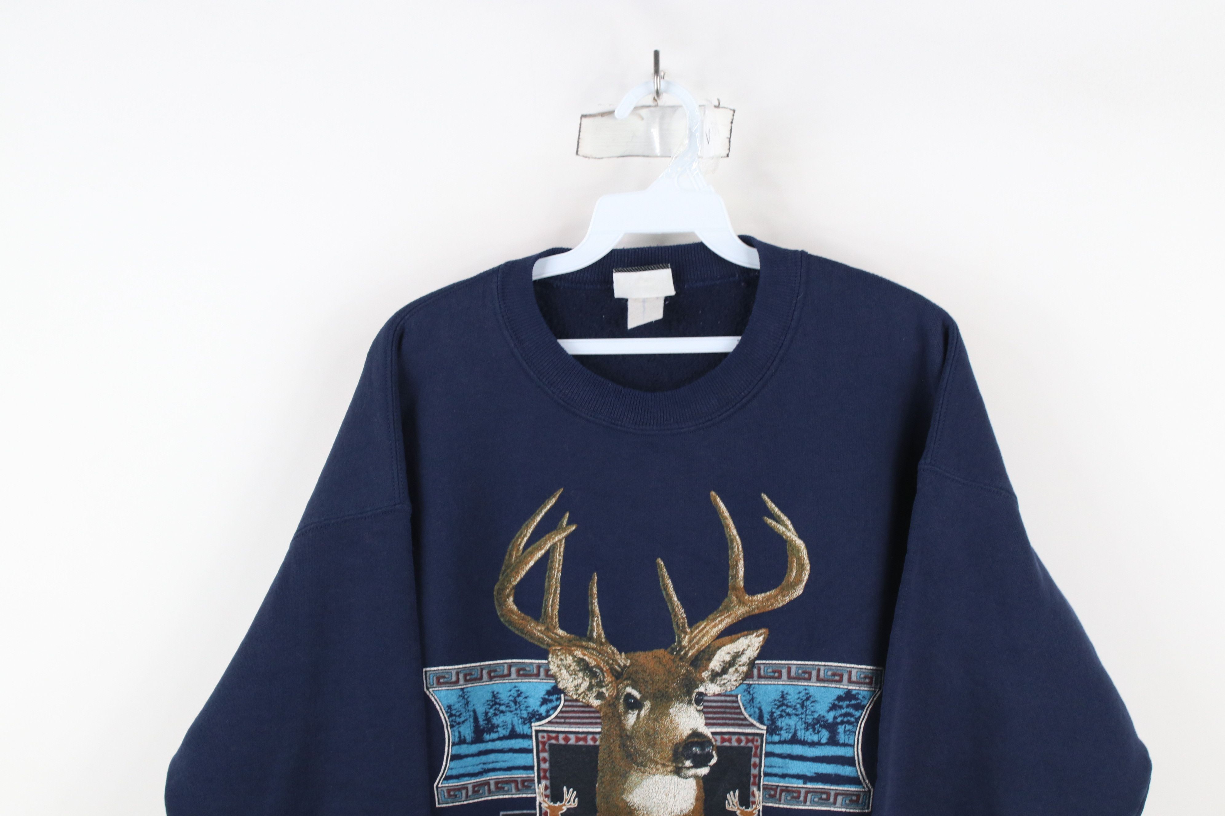 Vintage Vintage 90s Streetwear Whitetail Deer Buck Sweatshirt USA Size US XL / EU 56 / 4 - 2 Thumbnail